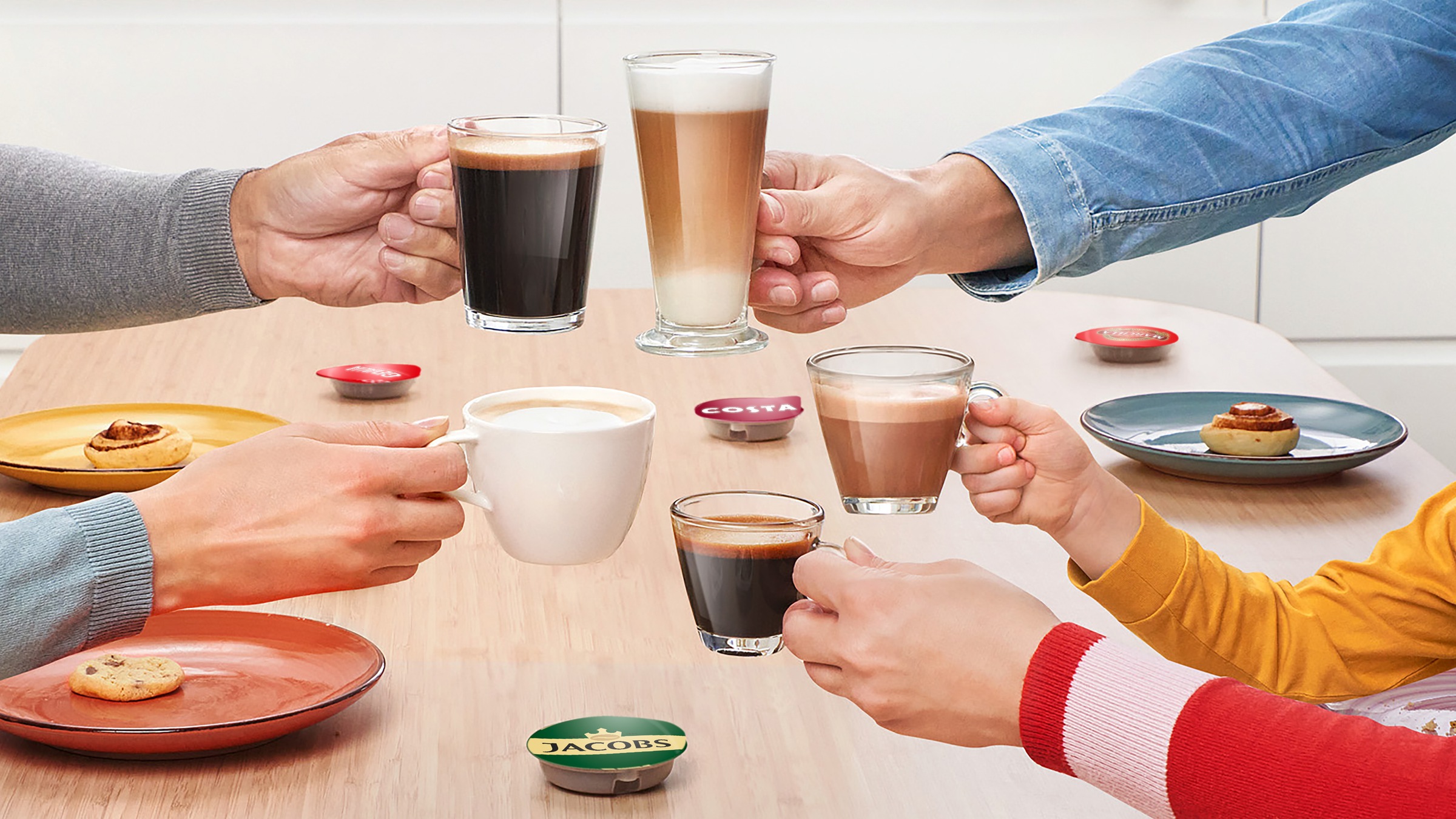 TASSIMO Kapselmaschine »TAS109E«, nachhaltig, geeignet für alle Tassen, Wassertank 0,7 L, schwarz/beige