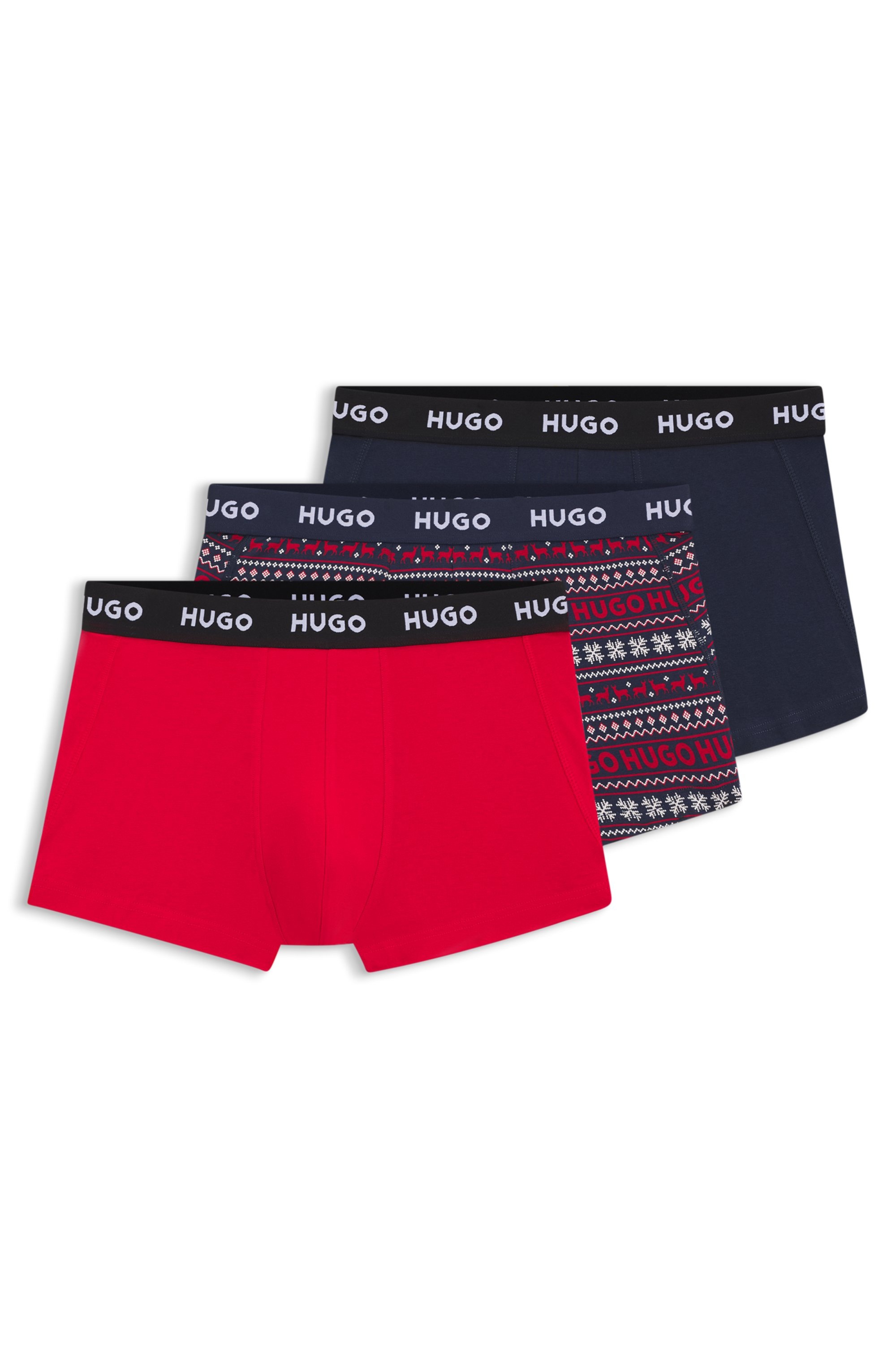 HUGO Underwear Trunk »TRUNK TRIPLET DESIGN« Packung, 3 Stk. tlg., mit Logobund