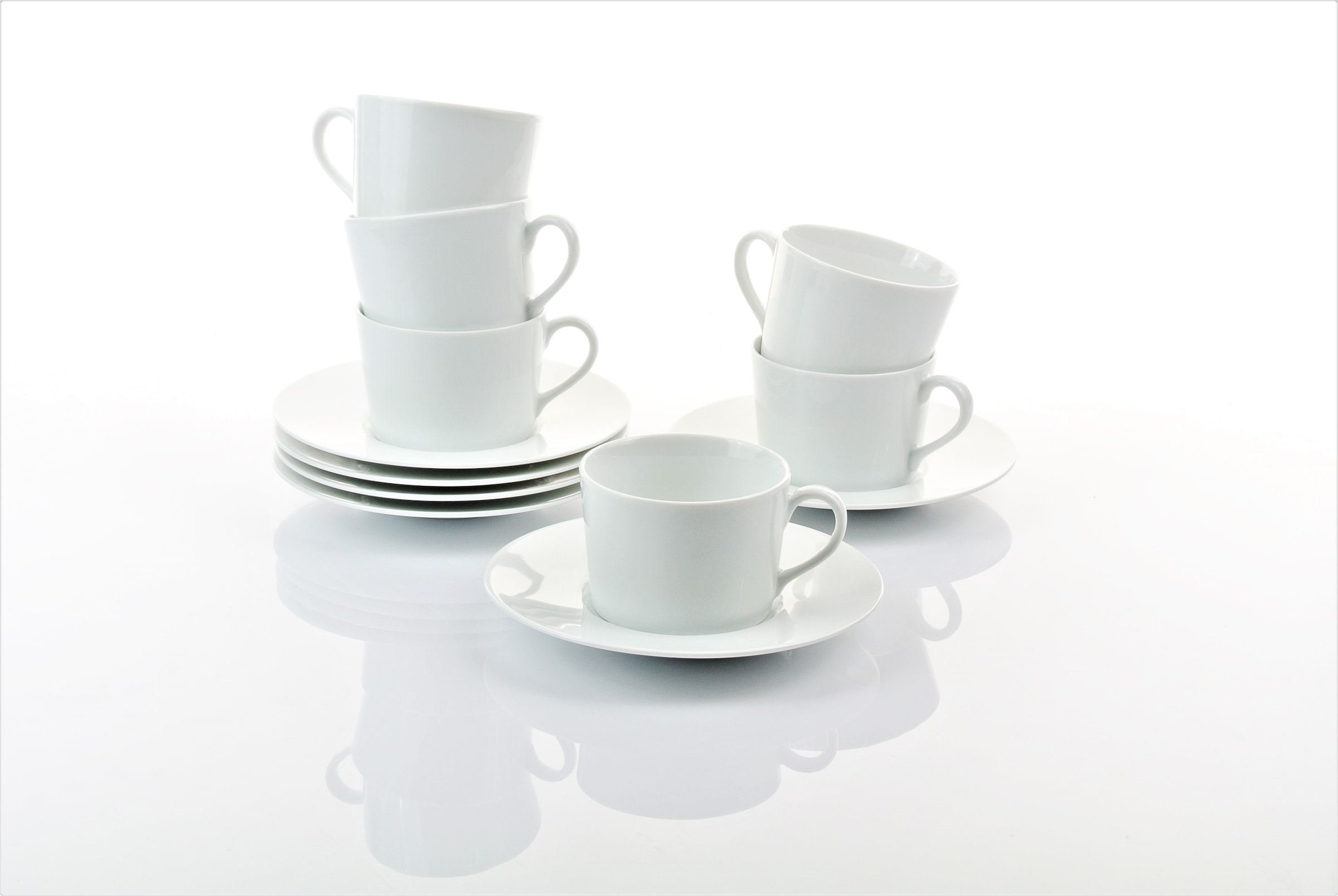 Retsch Arzberg Kaffeeservice »HEIKE WEISS, Geschirr-Set 18-teilig, Porzellan, rund« Kaffee-/Frühstücksgeschirr für 6 Personen klassisches Design in weiss
