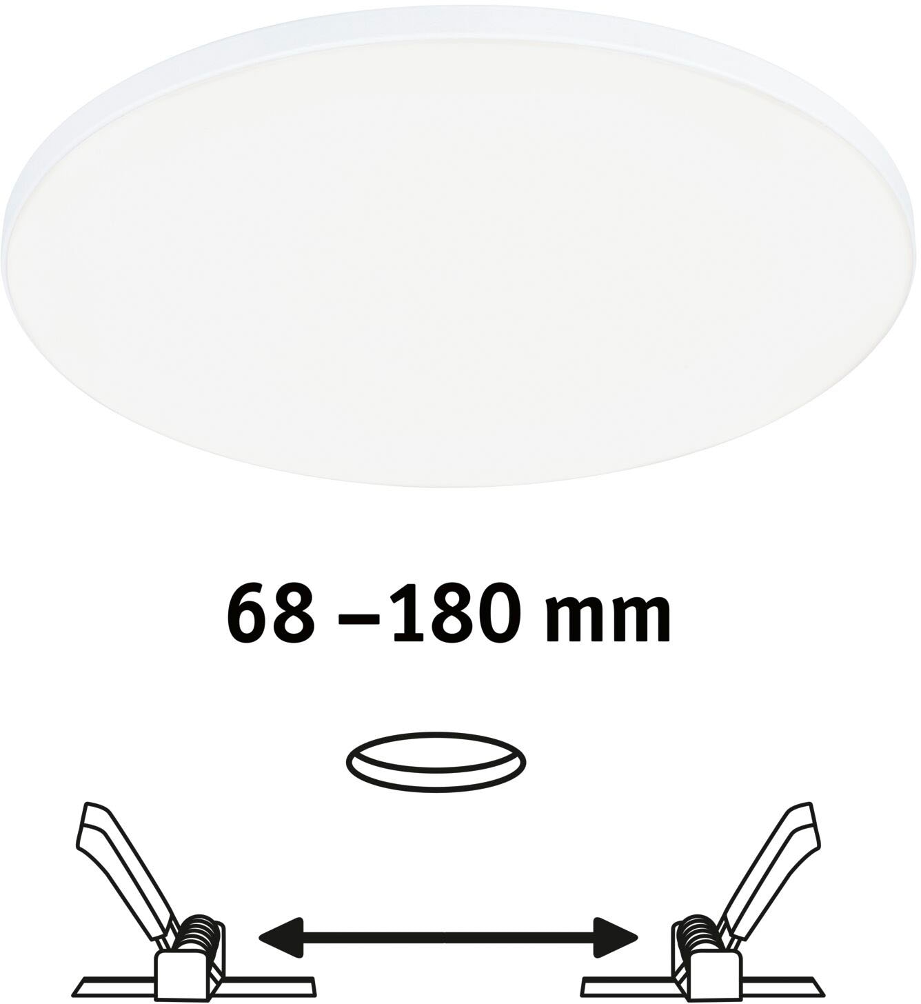 Paulmann LED Einbauleuchte »Veluna«, Schutzart IP44 spritzwassergeschützt, dimmbar, Ø 20,0 cm