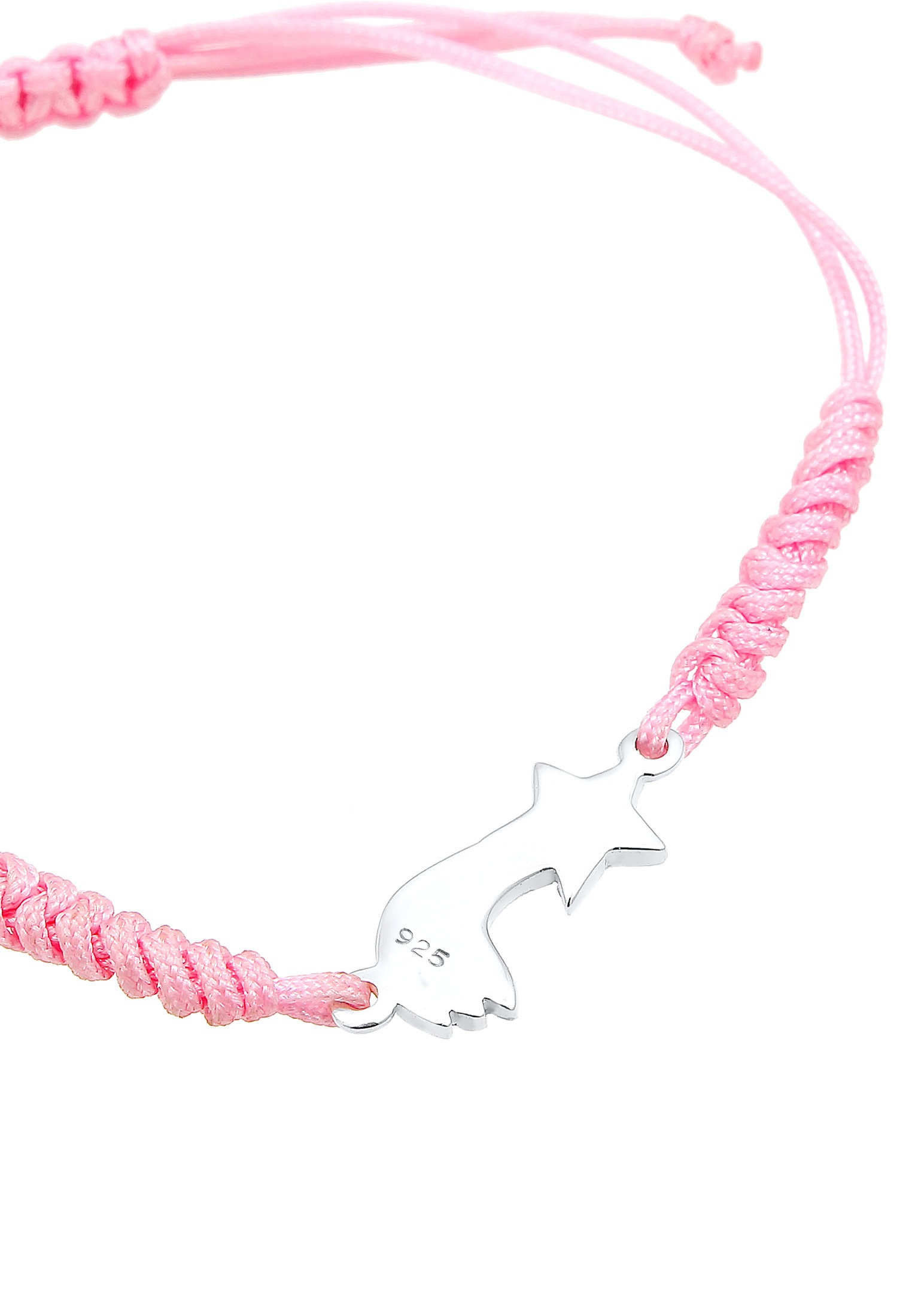 Elli Armkette »Armband Regenbogen Rosa Nylon 925 Sterling Silber«