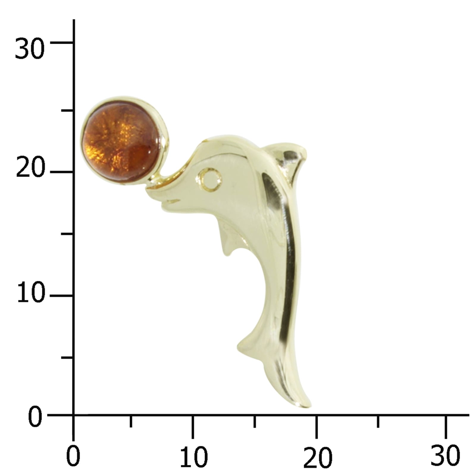 OSTSEE-SCHMUCK Kettenanhänger »- Gleiter-Delphin - Gold 333/000 - Bernstein«
