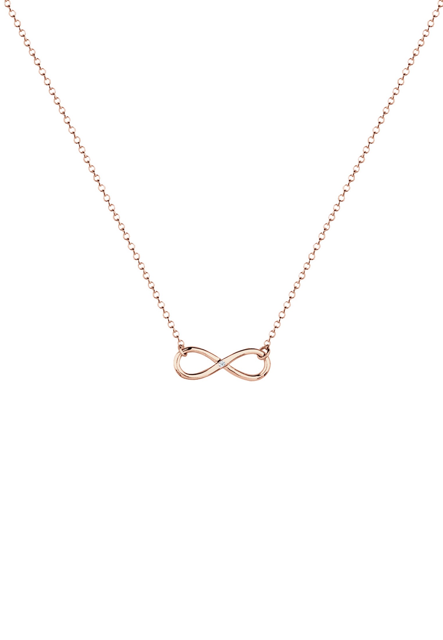 Elli DIAMONDS Silberkette »Halskette Infinity Pure Diamant (0.03 ct.) 925 Silber«