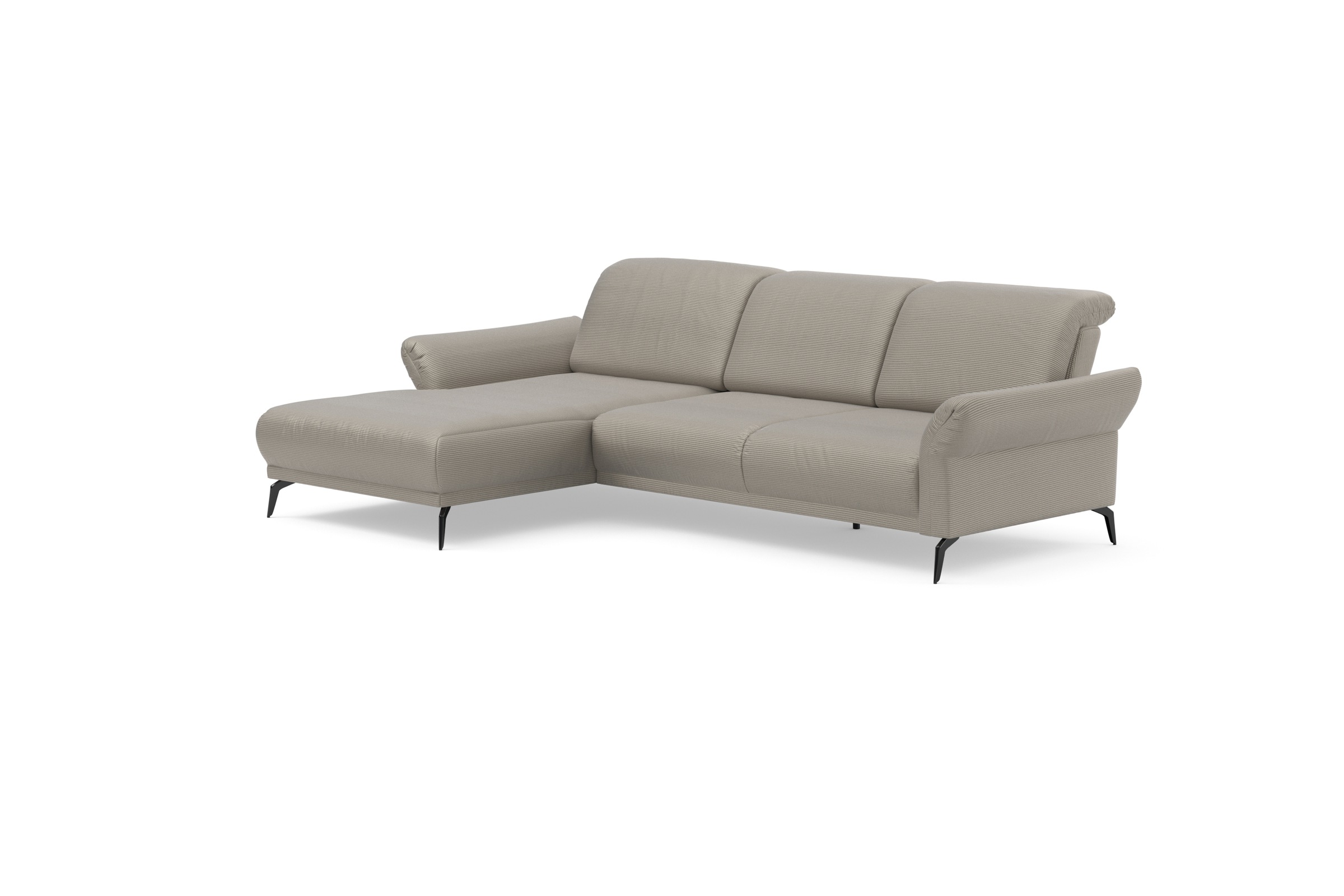 INOSIGN Ecksofa »Coco L-Form«, Sitztiefen-, Arm- und Kopfteilverstellung, Cord-Bezug, Fußhöhe 15 cm