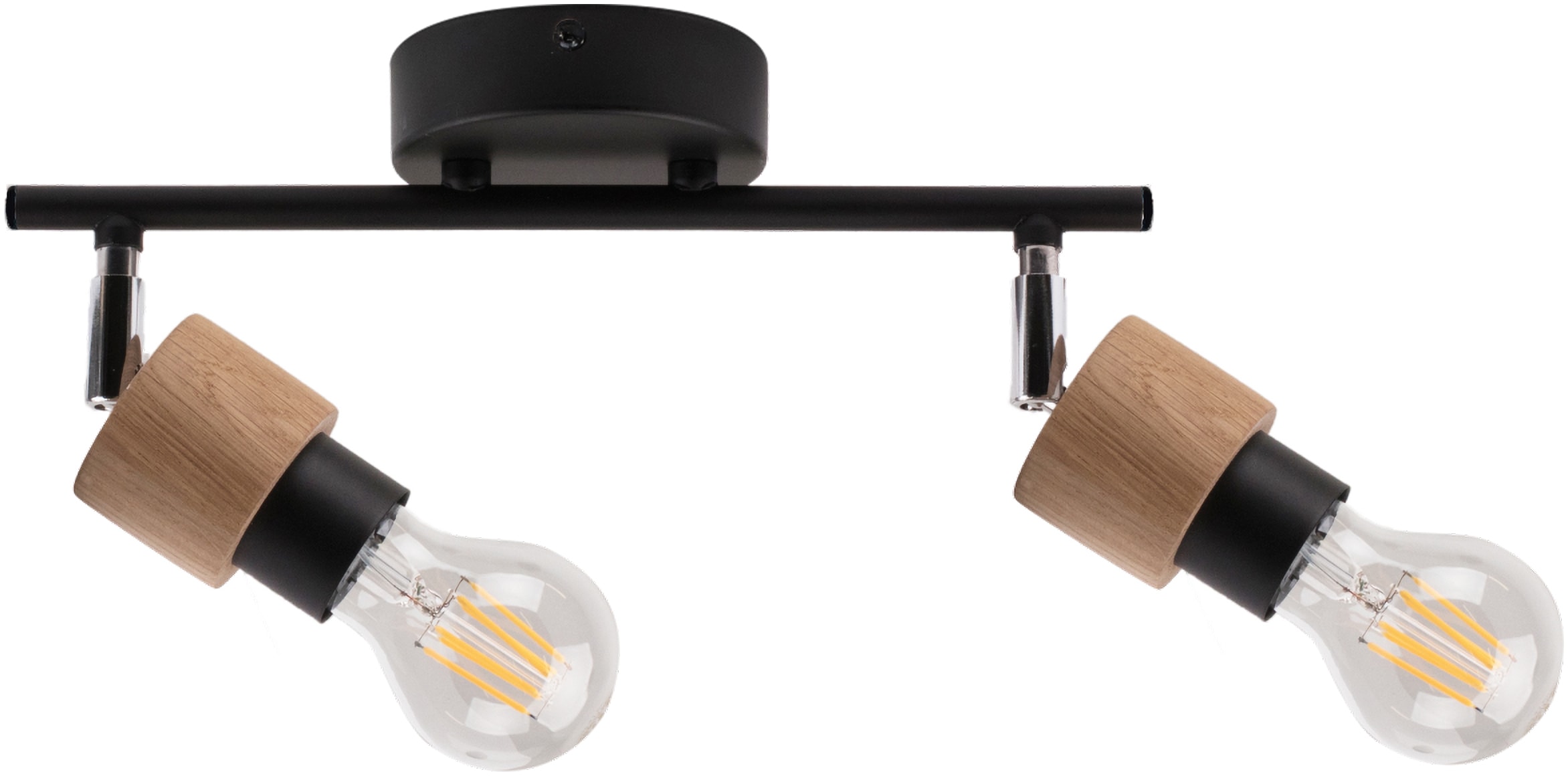 BRITOP LIGHTING Deckenleuchte »MARJOLAINE«, Leuchtmittel E27 | Leuchtmittel wechselbar-ohne Leuchtmittel, Bewegliche Spots, aus Eichenholz, FSC®-Zertifikat
