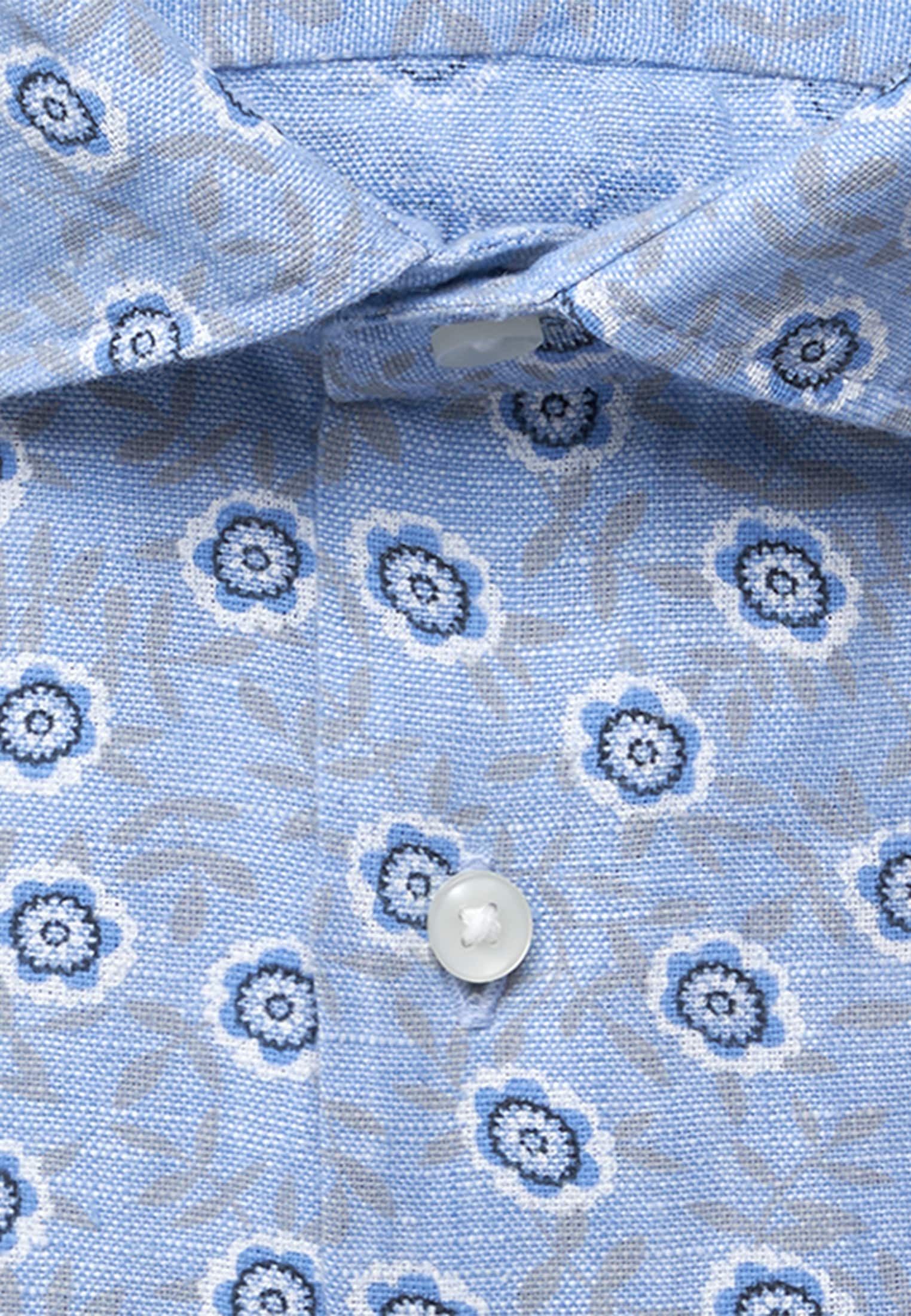 seidensticker Leinenhemd »Schwarze Rose« Shaped 1/1 Kentkragen Druck