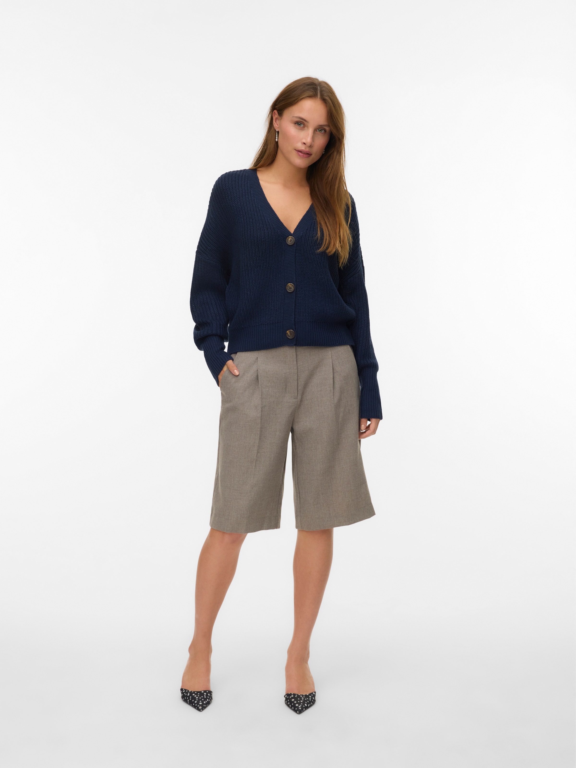 Vero Moda Strickjacke »VMLEA LS V-NECK CUFF CARDIGAN NOOS« Rippstrick