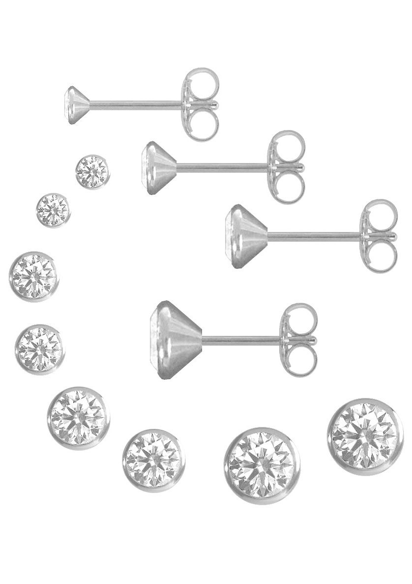Firetti Ohrstecker-Set, (Set, 8 tlg.), mit Zirkonia