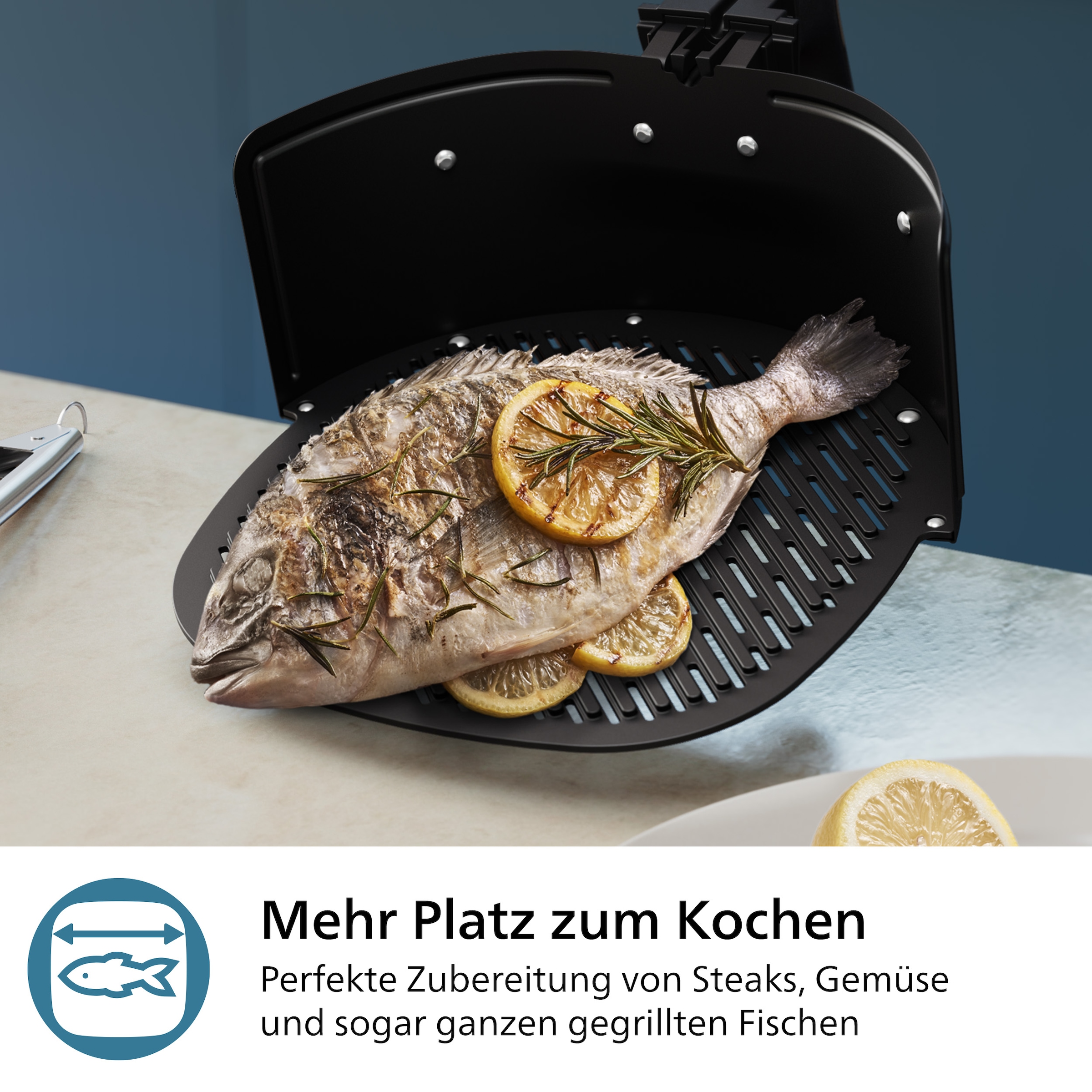 Philips Pizzablech »HD9963/00, Pizza & Grill Airfryer Zubehör«, kompatibel mit Philips Airfryer Combi 7000 Series, spülmaschinenfest