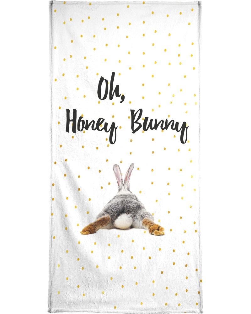 Juniqe Handtuch »Honey Bunny«, Weiche Frottee-Veloursqualität