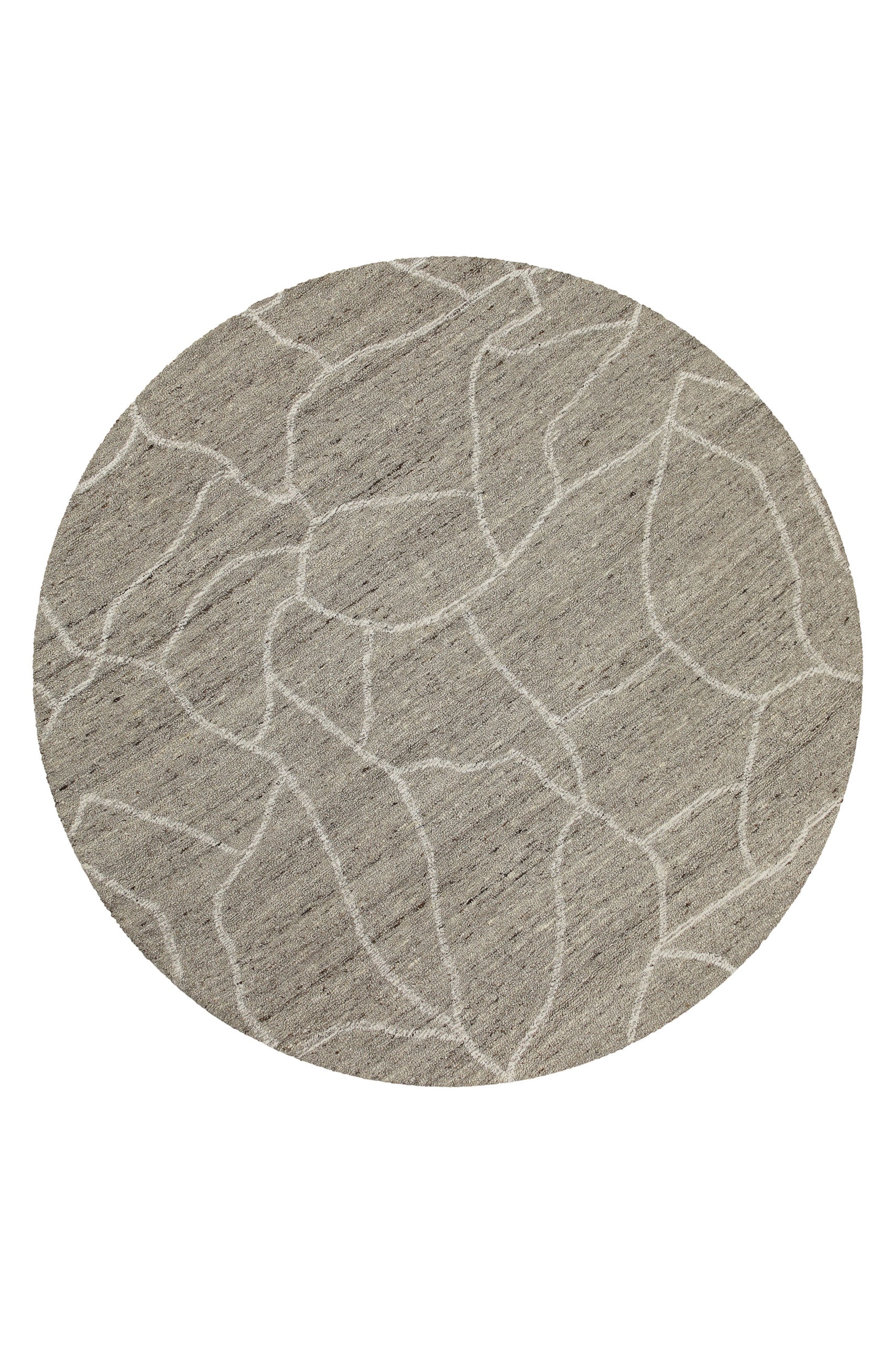 Wecon home Wollteppich »Hamptons FORTYONE«, rund, 15 mm Höhe, Schurwolle, Kurzflor, Wohnzimmer, elegant, robust, Stein-Muster
