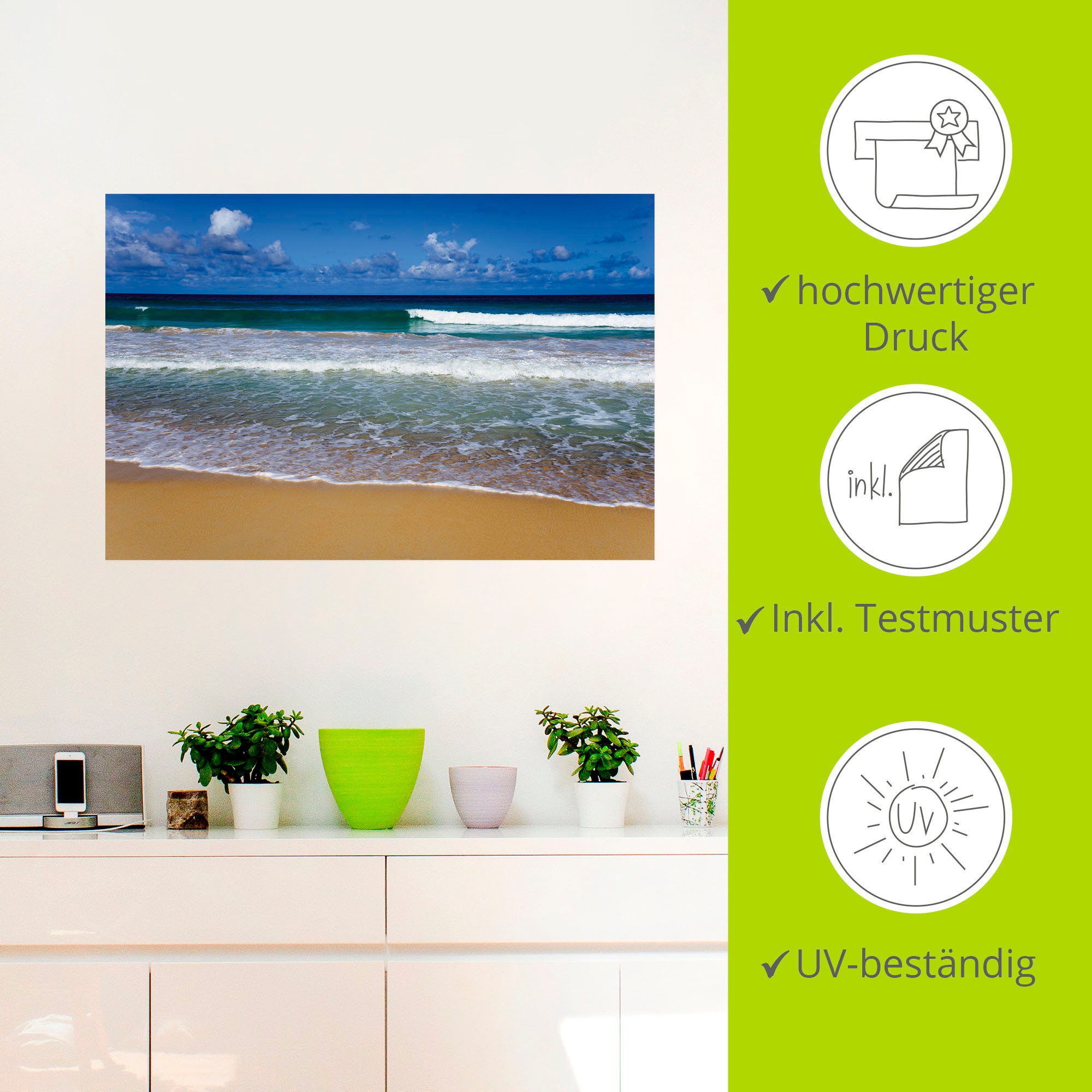 Artland Wandbild »Strand El Macao, Punta Cana«, Karibikbilder, (1 St.), als Alubild, Leinwandbild, Wandaufkleber oder Poster in versch. Größen