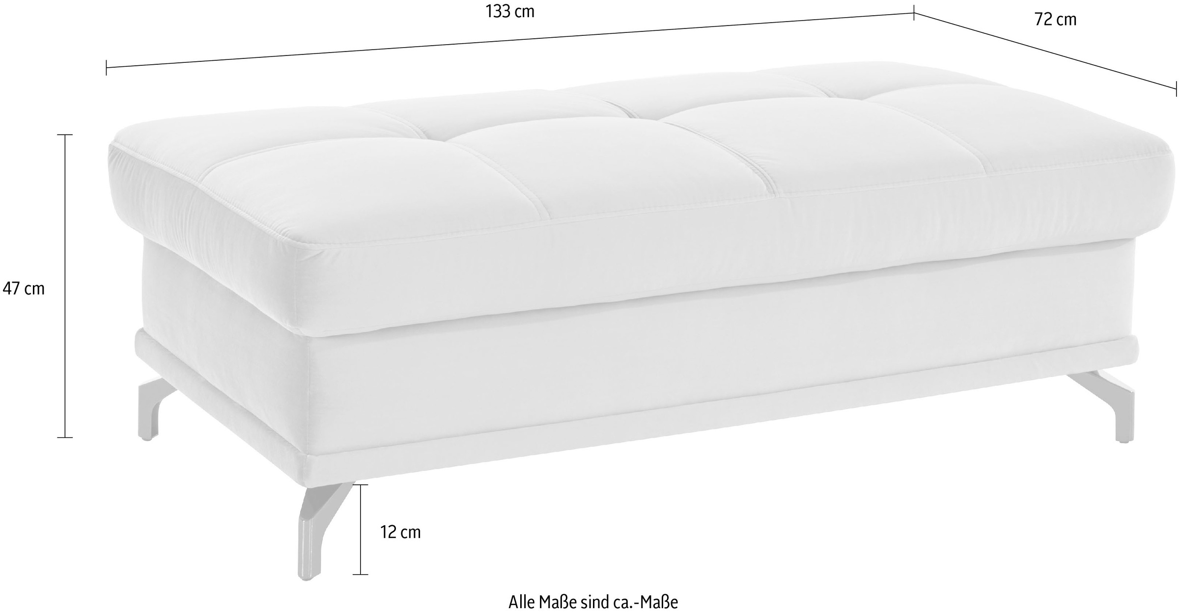 Places of Style Polsterhocker »Costello, B: 133 cm«, individuell zu kombinieren, Federkern