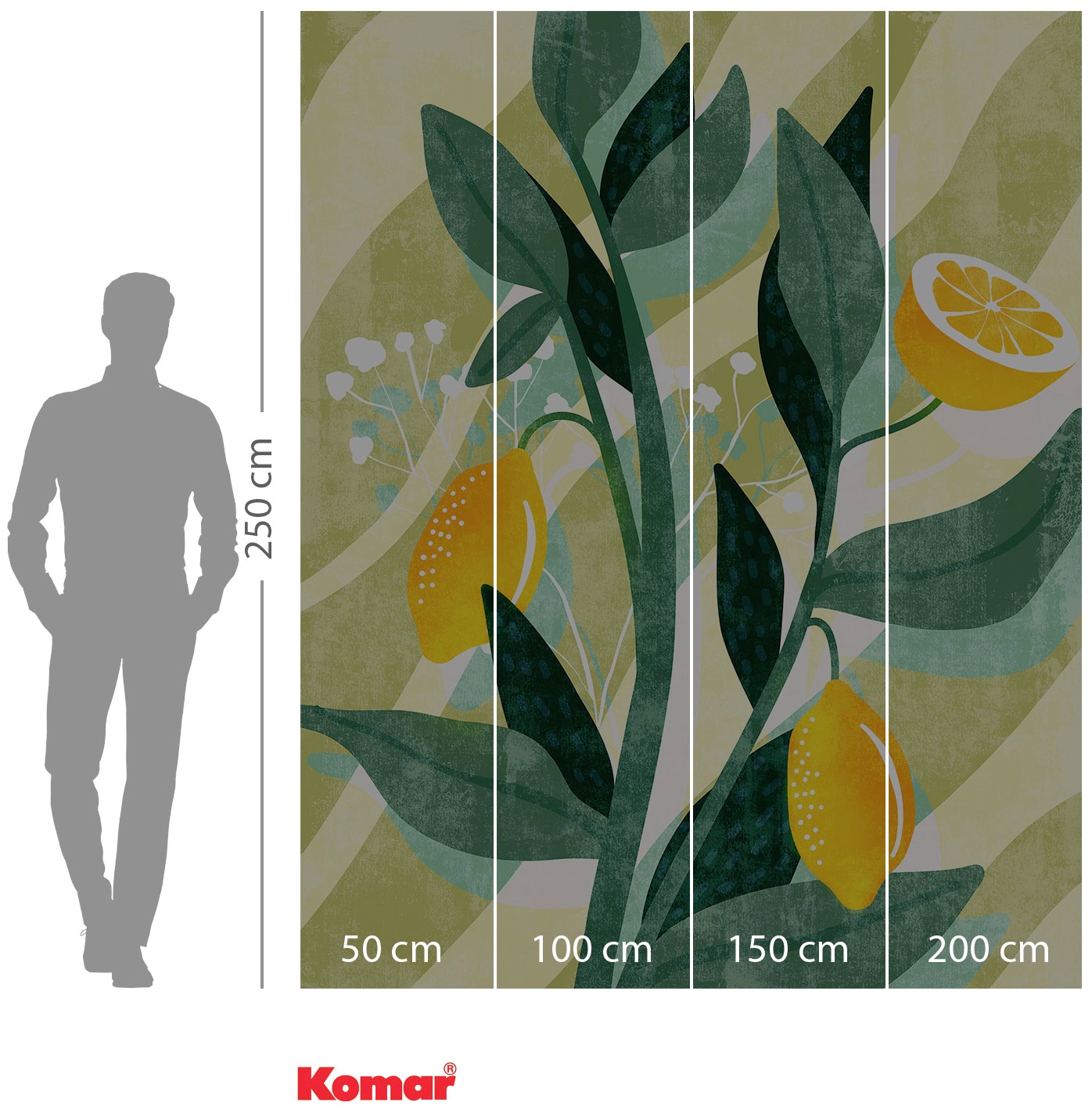 Komar Vliestapete »Digitaldruck Vlies - Lemon Fresh - Größe 200 x 250 cm«, bedruckt, Wohnzimmer, Schlafzimmer