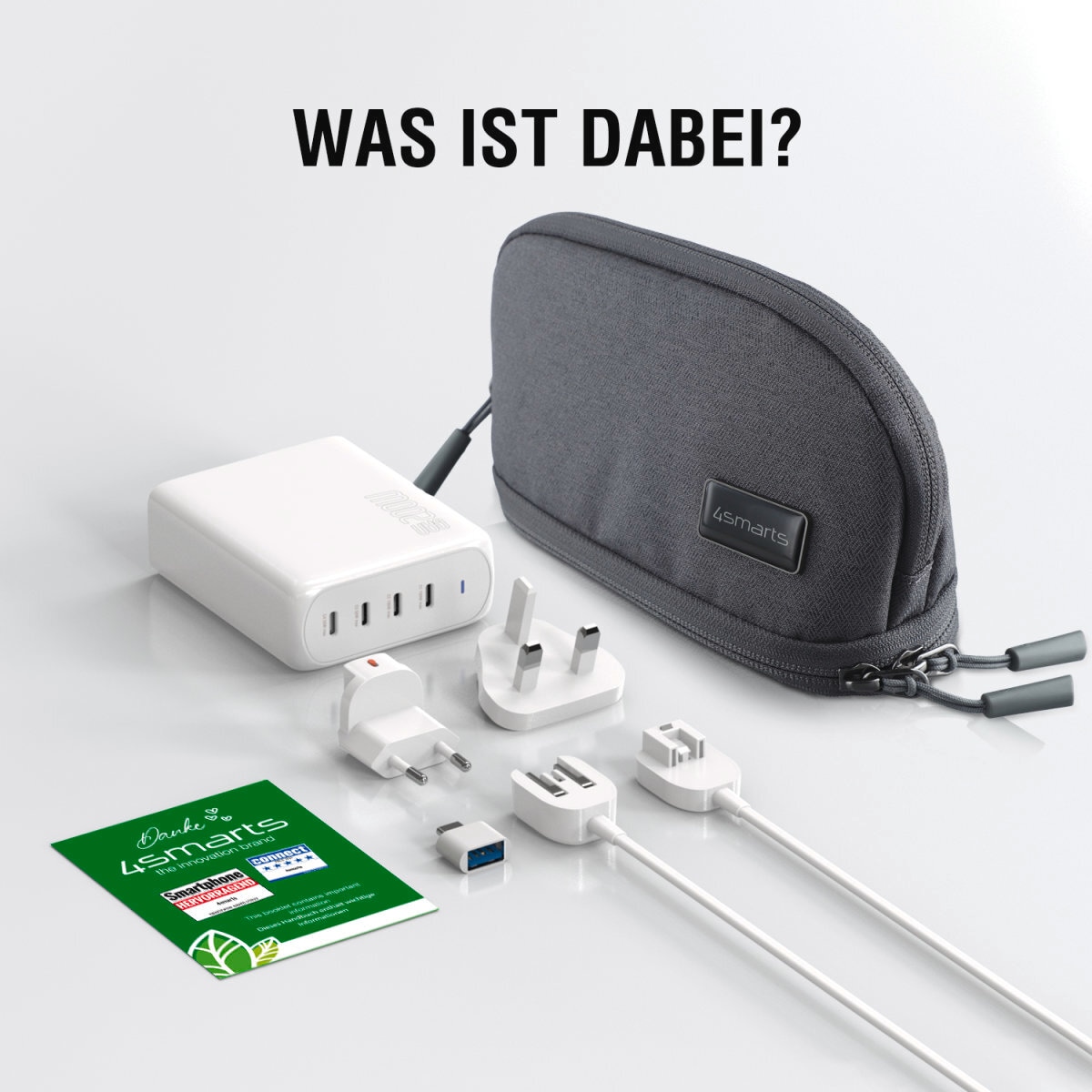 4smarts USB-Ladegerät »Ladegerät GaN Flex Pro 200W 4 USB-C, Travel Edition«