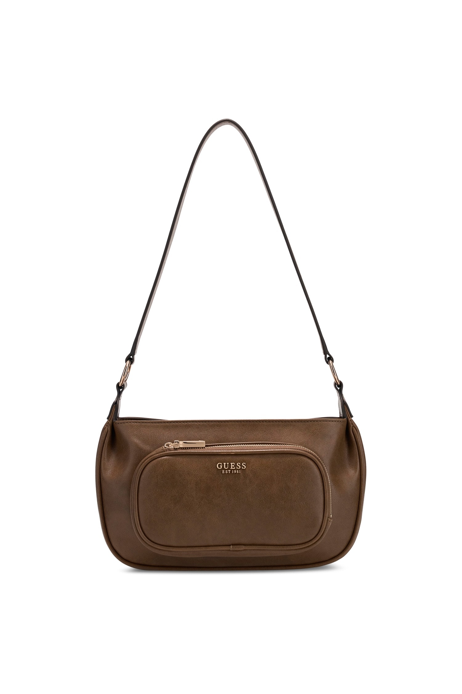 Guess Schultertasche »BRONNA SHOULDER BAG« Damen Handtasche, Umhängetasche, mit Reißverschluss-Frontfach