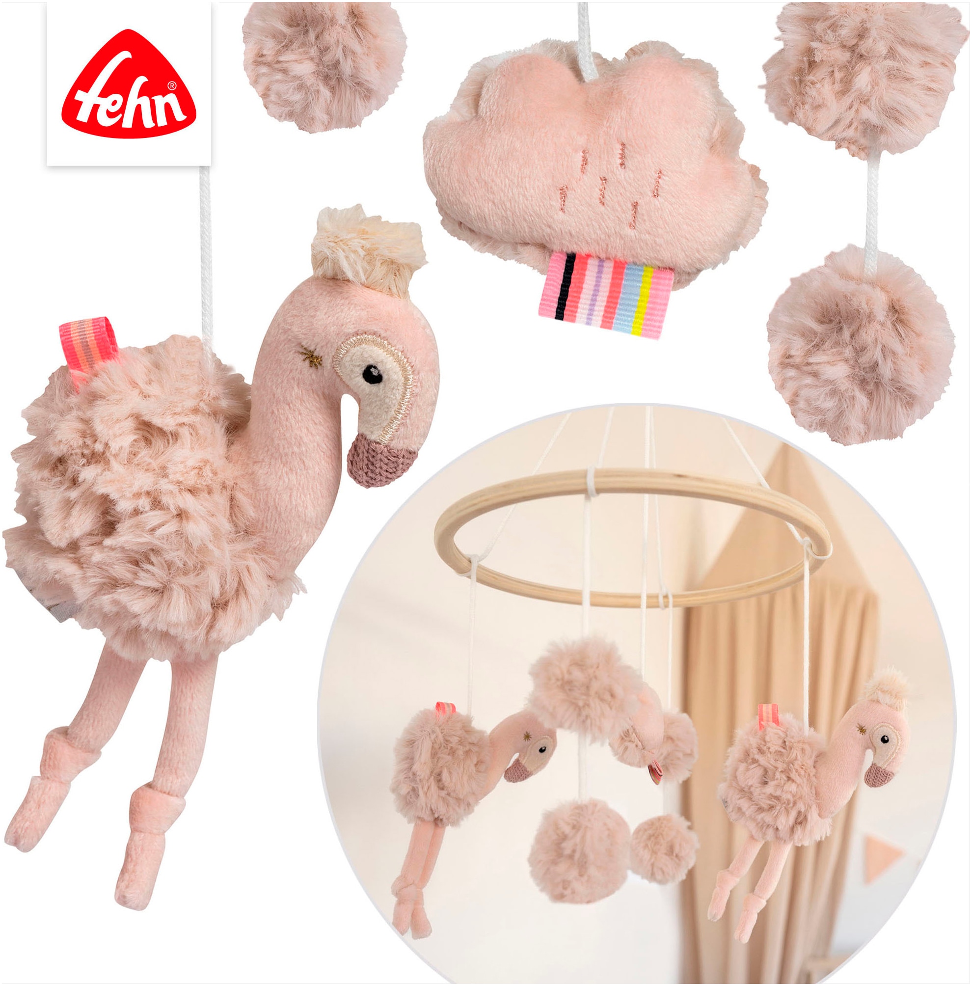 Fehn Mobile »Lazy, Crazy & Pink, Holz-Mobile Flamingo«
