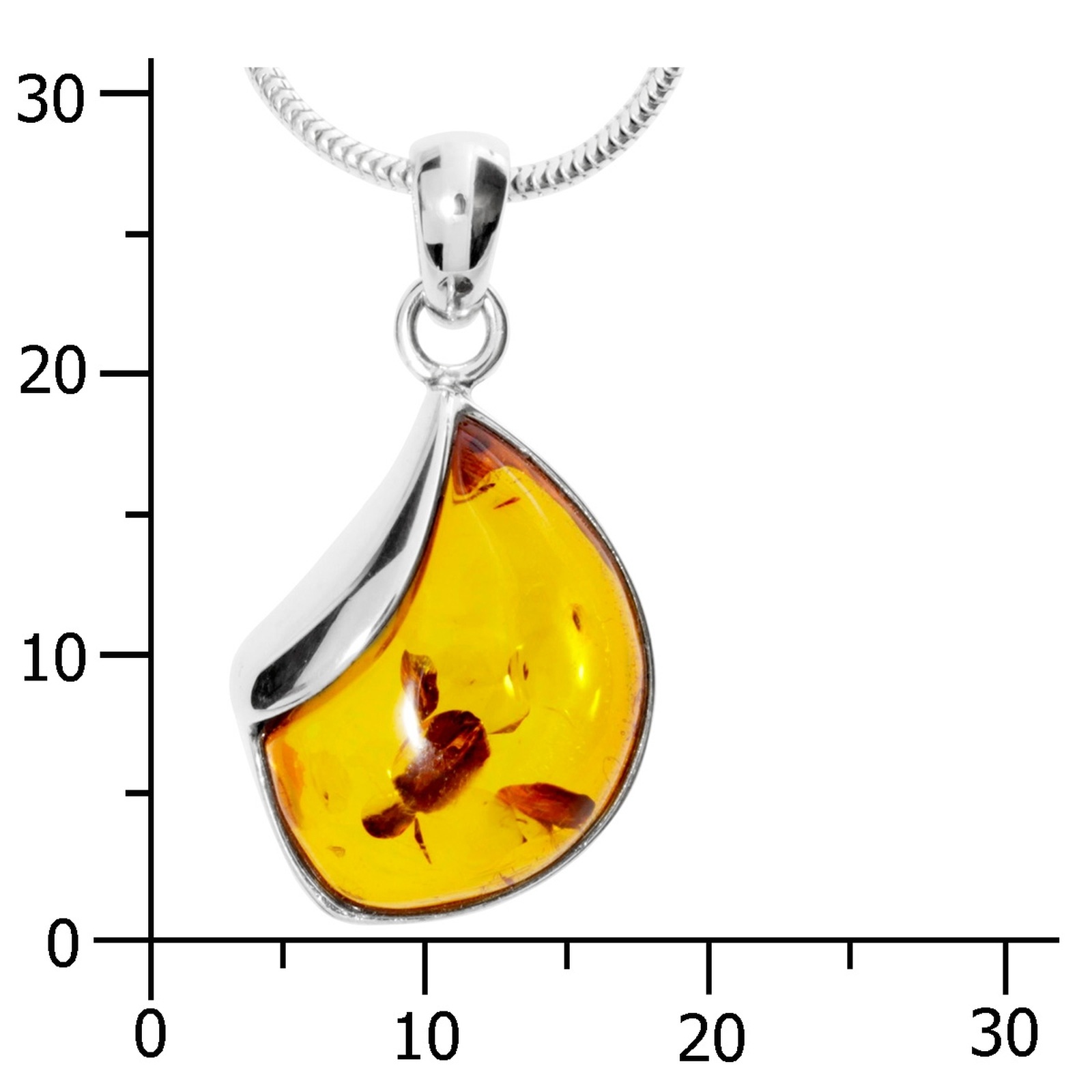 OSTSEE-SCHMUCK Kette mit Anhänger »- Jula 29 mm - Silber 925/000 - Bernstein«