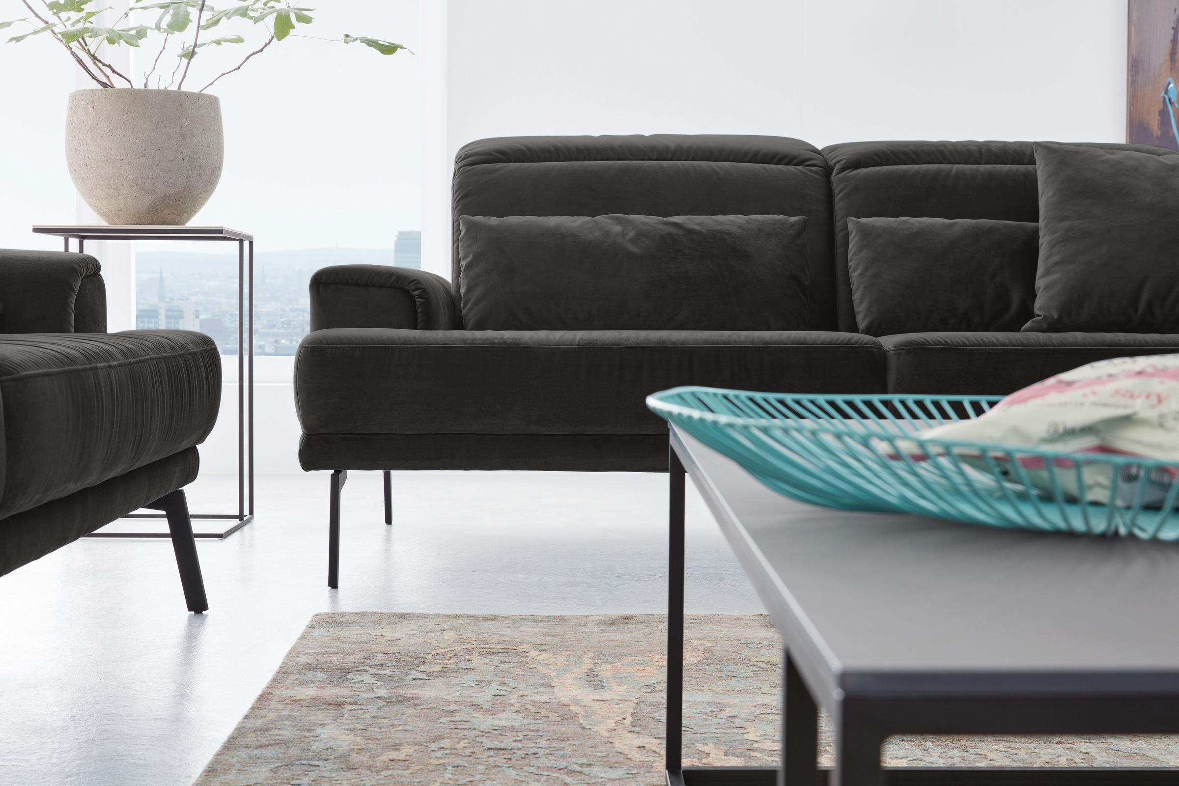 Musterring 3-Sitzer »MR 4580«, inkl. Kopf- und Sitztiefenverstellung, Fuß schwarz, B228 x T103 cm
