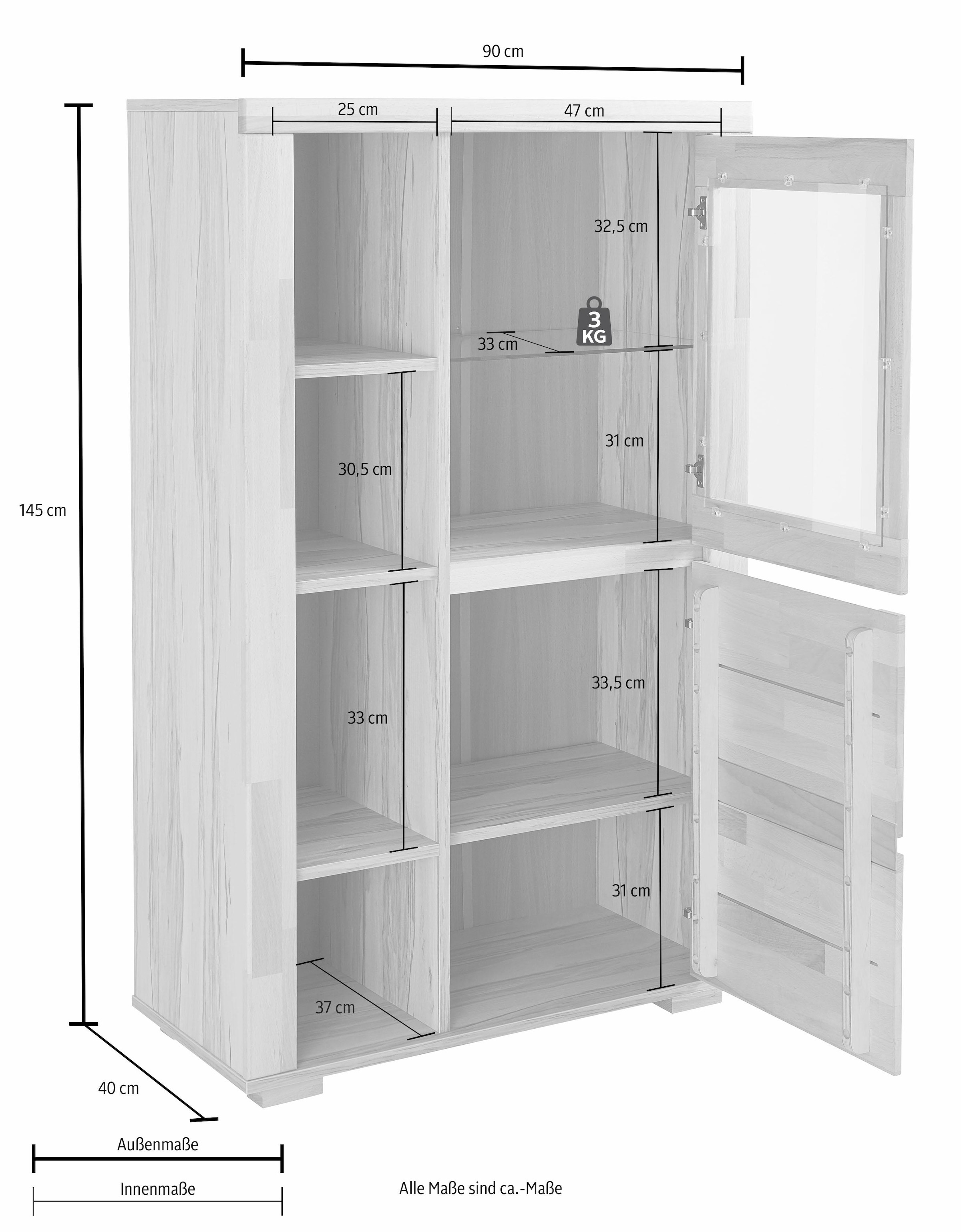 Home affaire Stauraumvitrine »Denis«, Höhe 145 cm