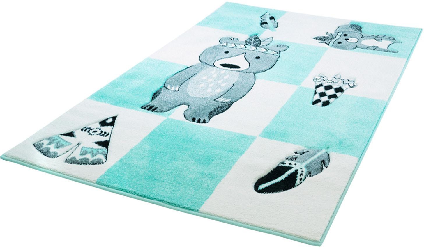Carpet City Kinderteppich »Bueno Kids 1516«, rechteckig, 13 mm Höhe, Teddy Indianer, Kurzflor