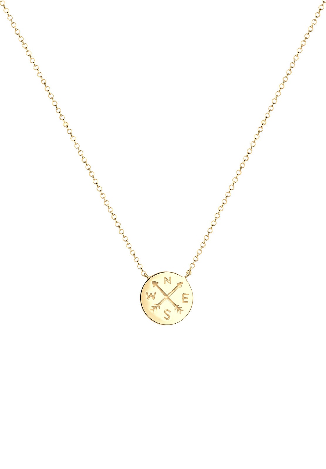 Elli Kette mit Anhänger »Halskette Kompass Traveler Symbol 925 Sterling Silber«