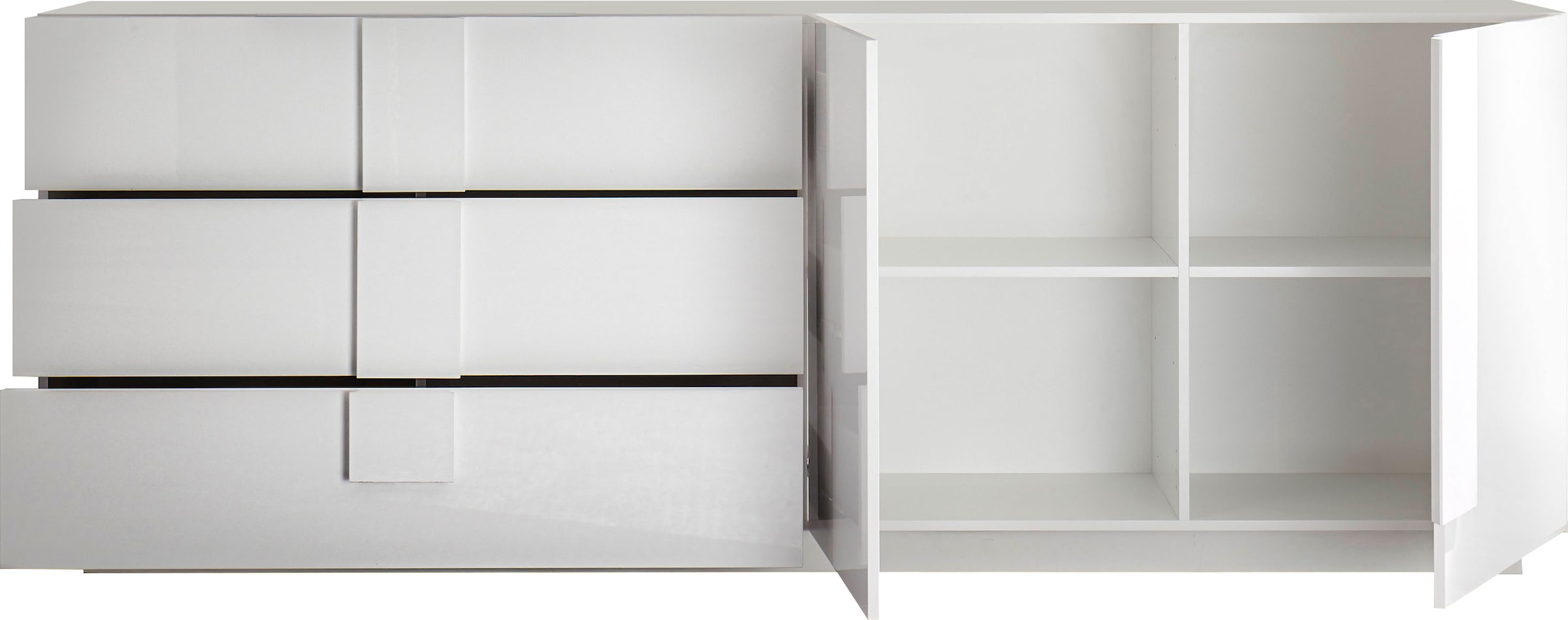 INOSIGN Sideboard »Jupiter, Breite 241 cm, Kommode 2 Türen - Soft Closing, 3 Schubkästen,« Anrichte, moderne Griffblende, FSC®, cleveres Stauraumkonzept