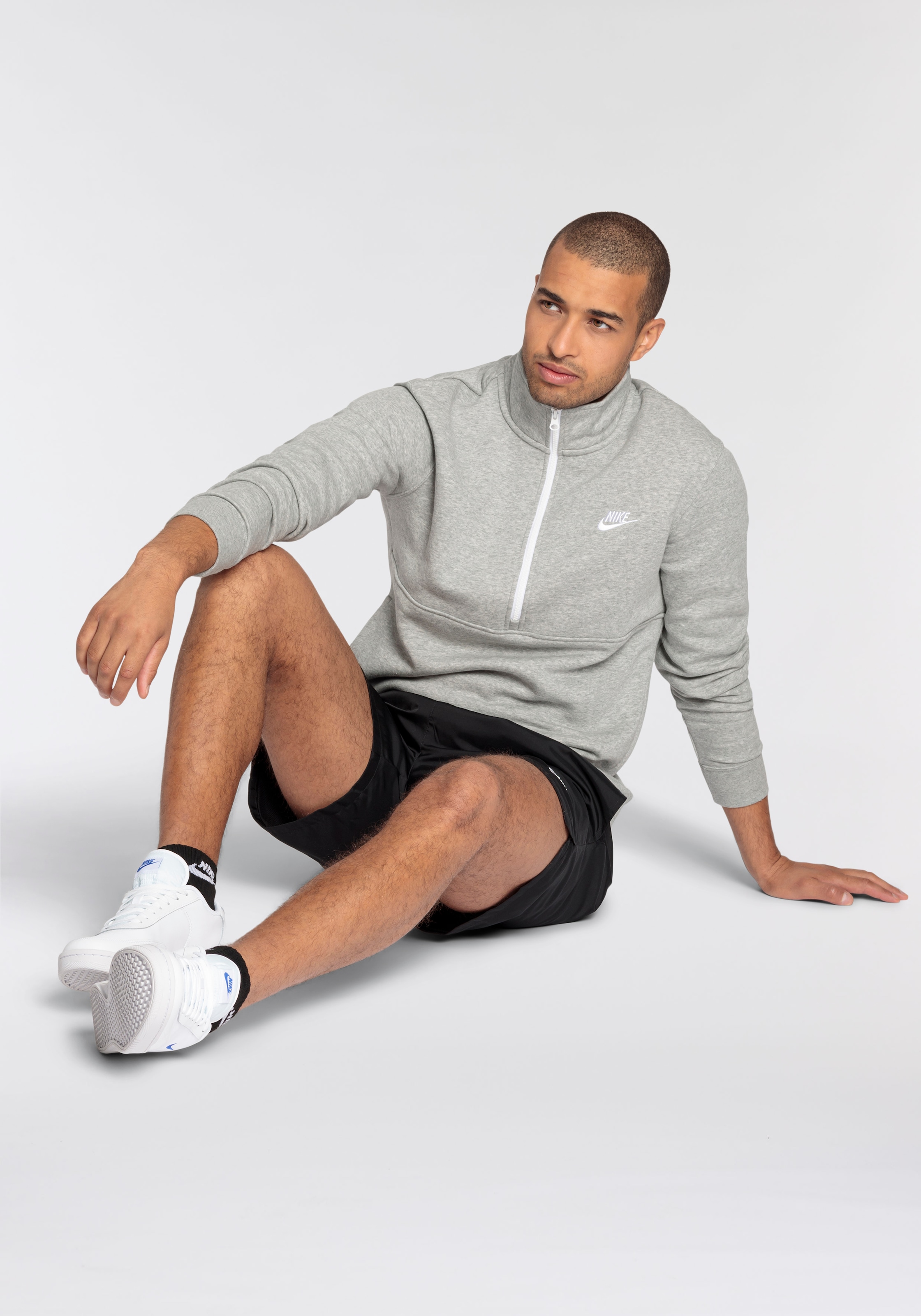 Nike Sportswear Sweatshirt »CLUB MEN'S BRUSHED-BACK 1/-ZIP PULLOVER«