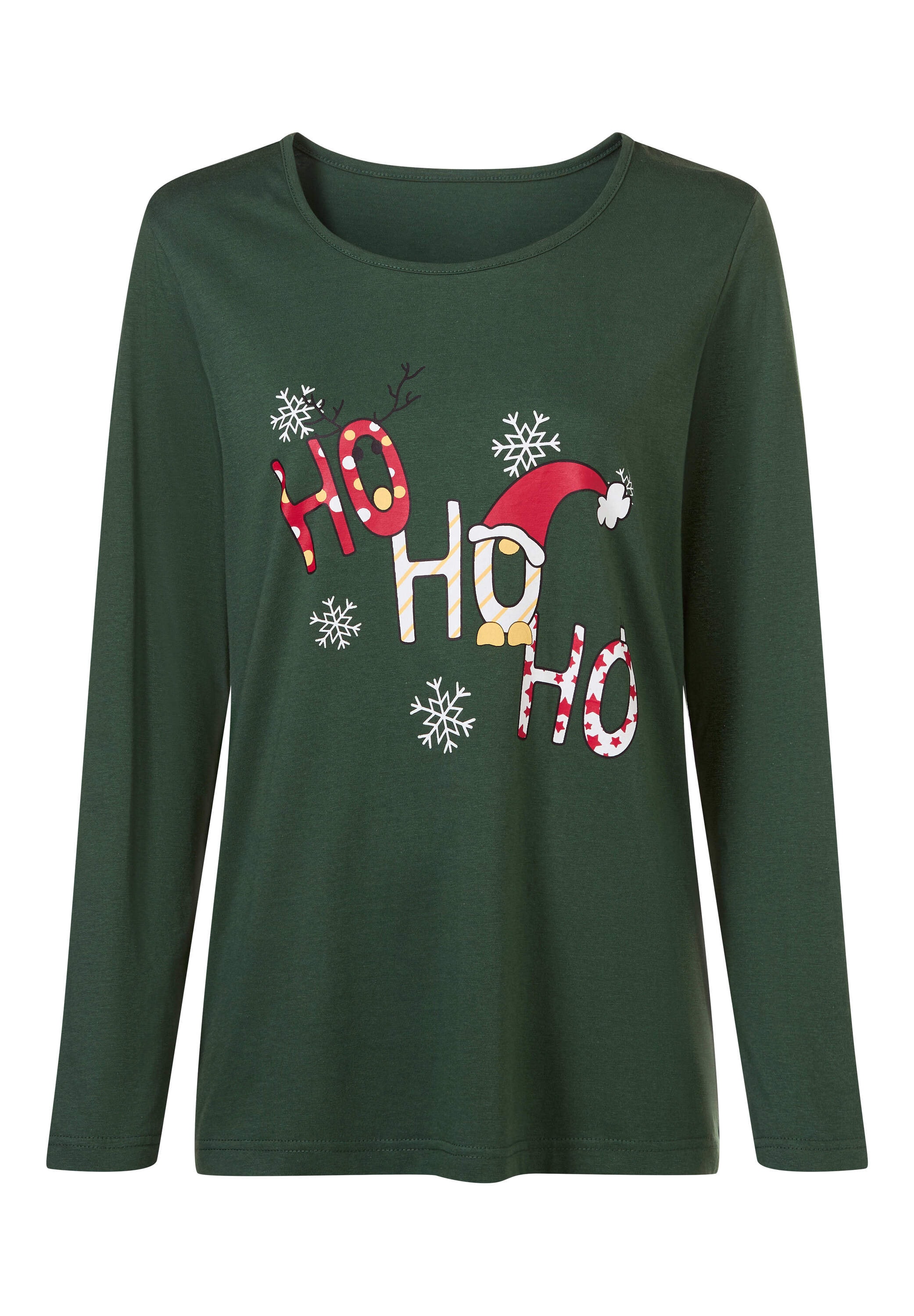Sieh an! T-Shirt »Rundhals-Shirt Langarmshirt mit Weihnachts-Motiv«