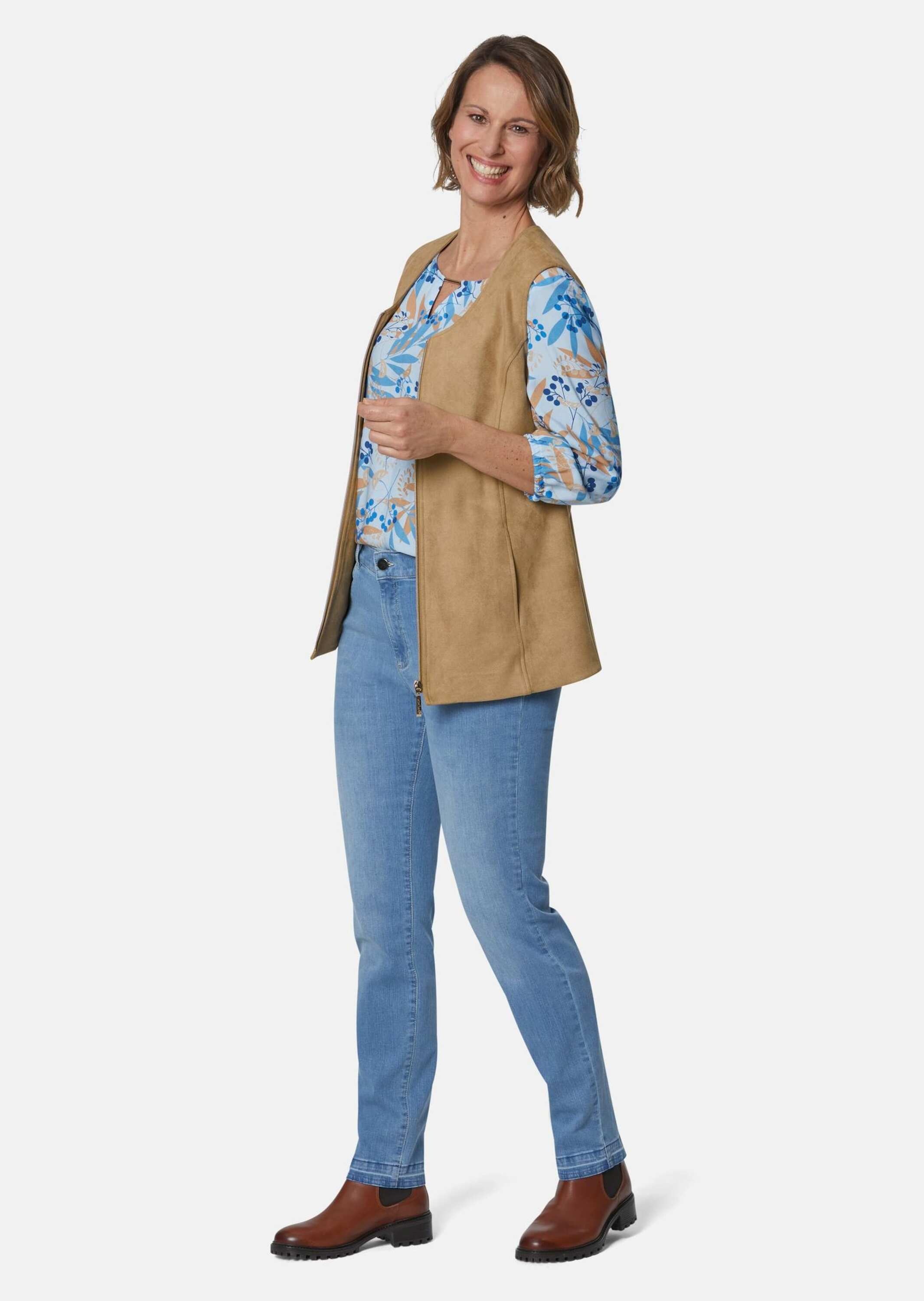 GOLDNER Kurzweste »Velourslederimitat-Weste«