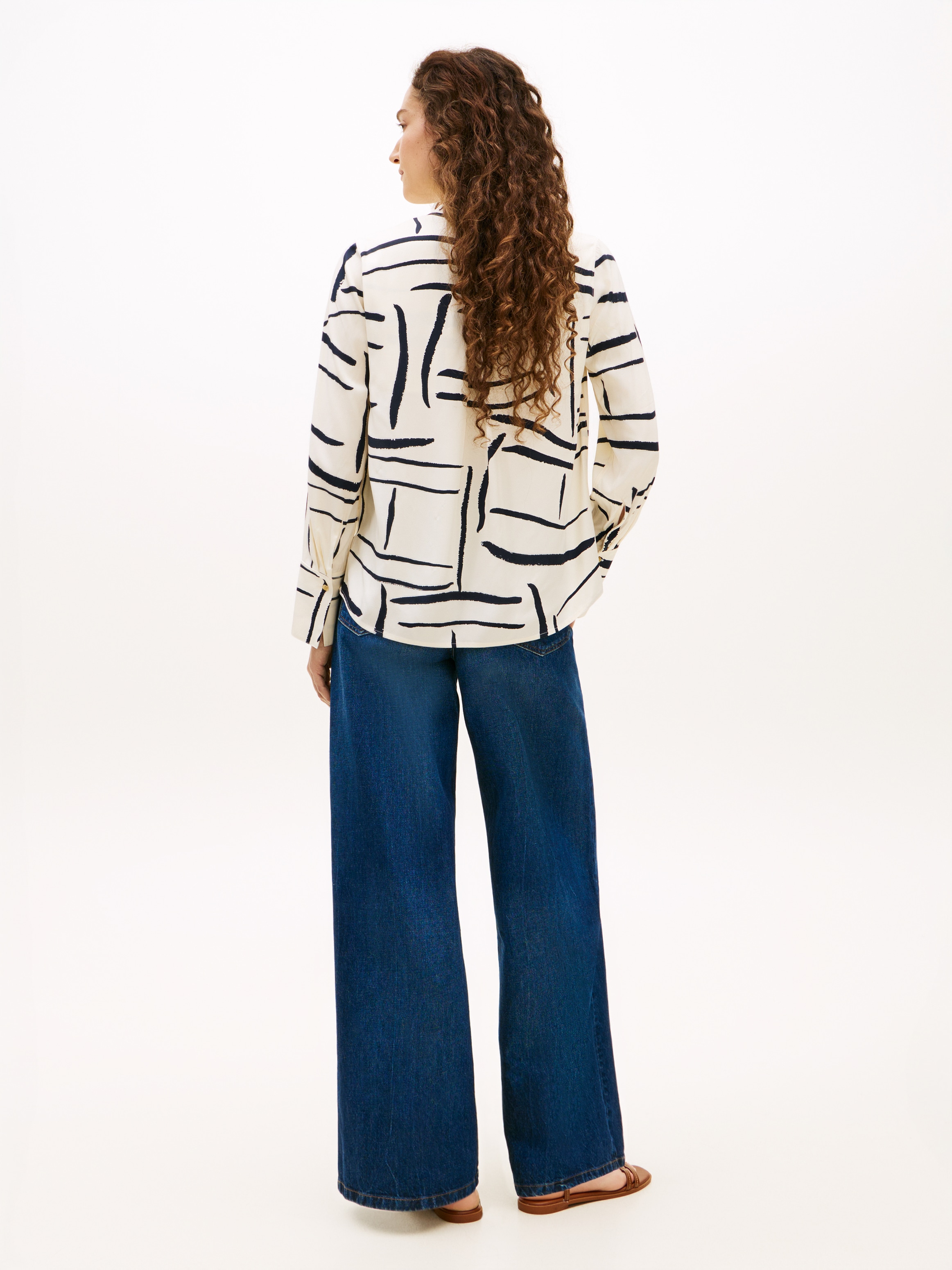 Tommy Hilfiger Langarmbluse »VIS TWILL V NECK BLOUSE LS« mit Knopfleiste