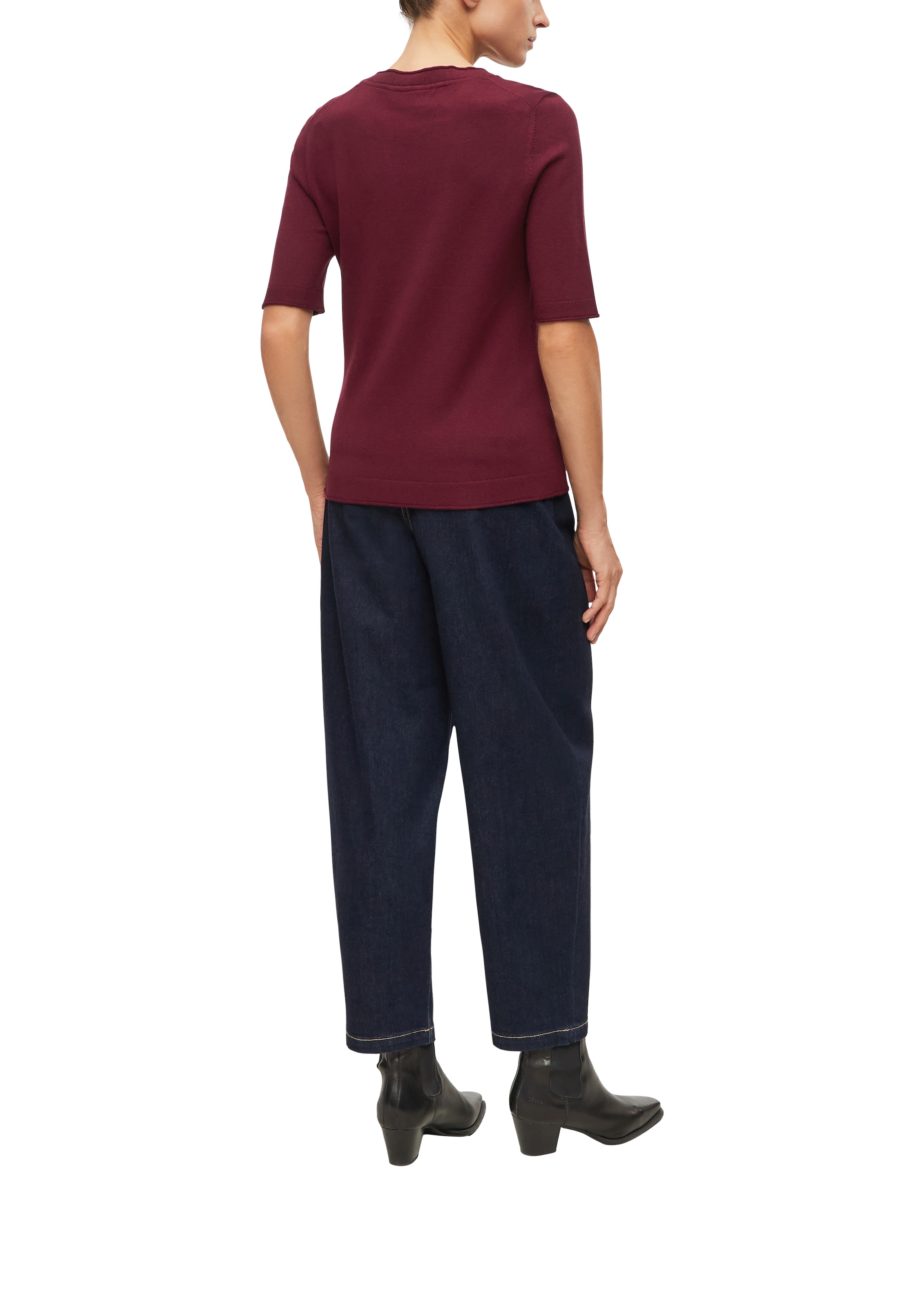 s.Oliver BLACK LABEL Strickpullover Halbarm, mit Rundhals