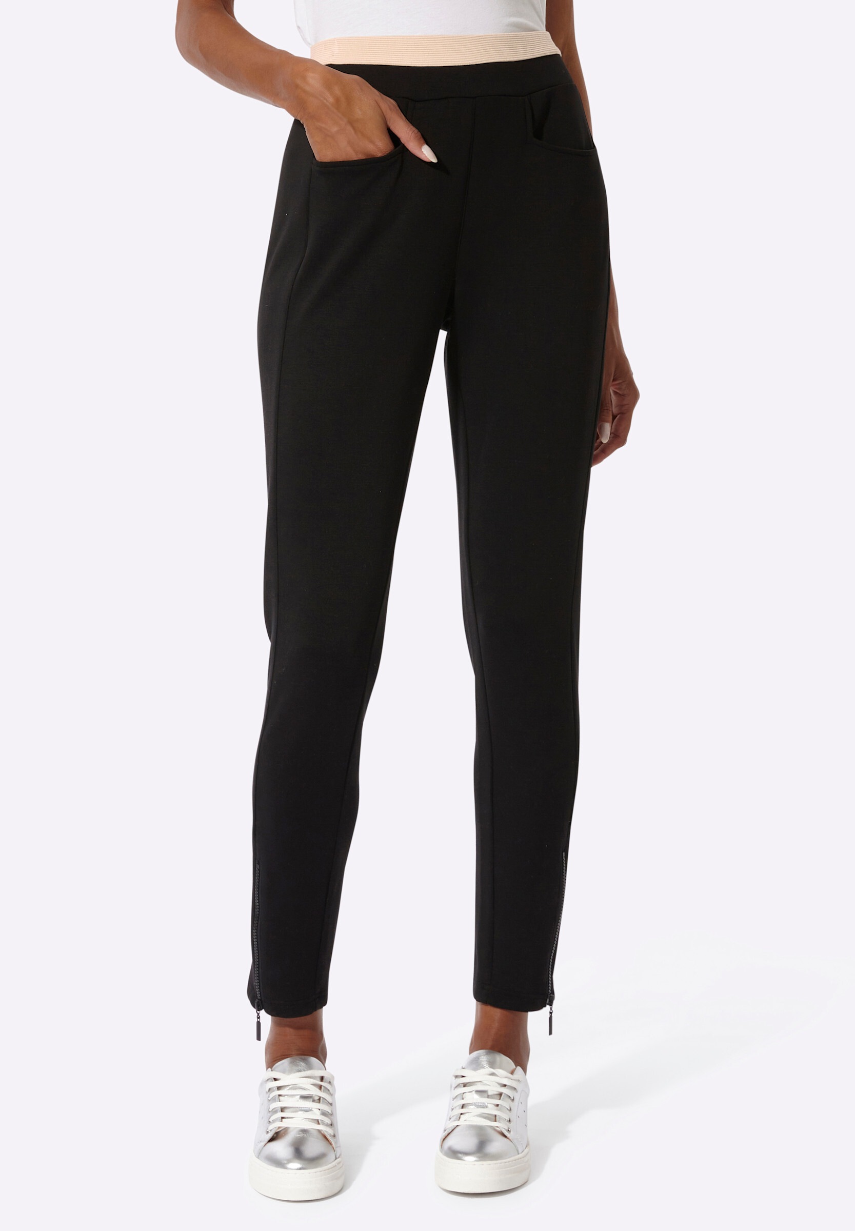 creation L Stoffhose »Modal-Mix-Jersey-Hose Jogg Pants mit Zier-Reißverschlüssen«
