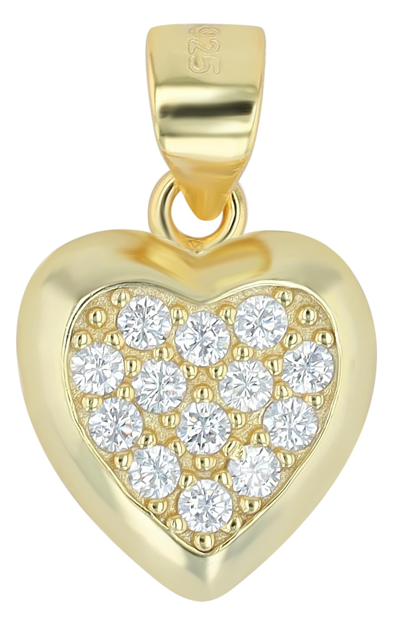 Adelia´s Herzanhänger »Damen Anhänger ¿ Herz Herzanhänger aus 925 Silber mit Zirkonia«