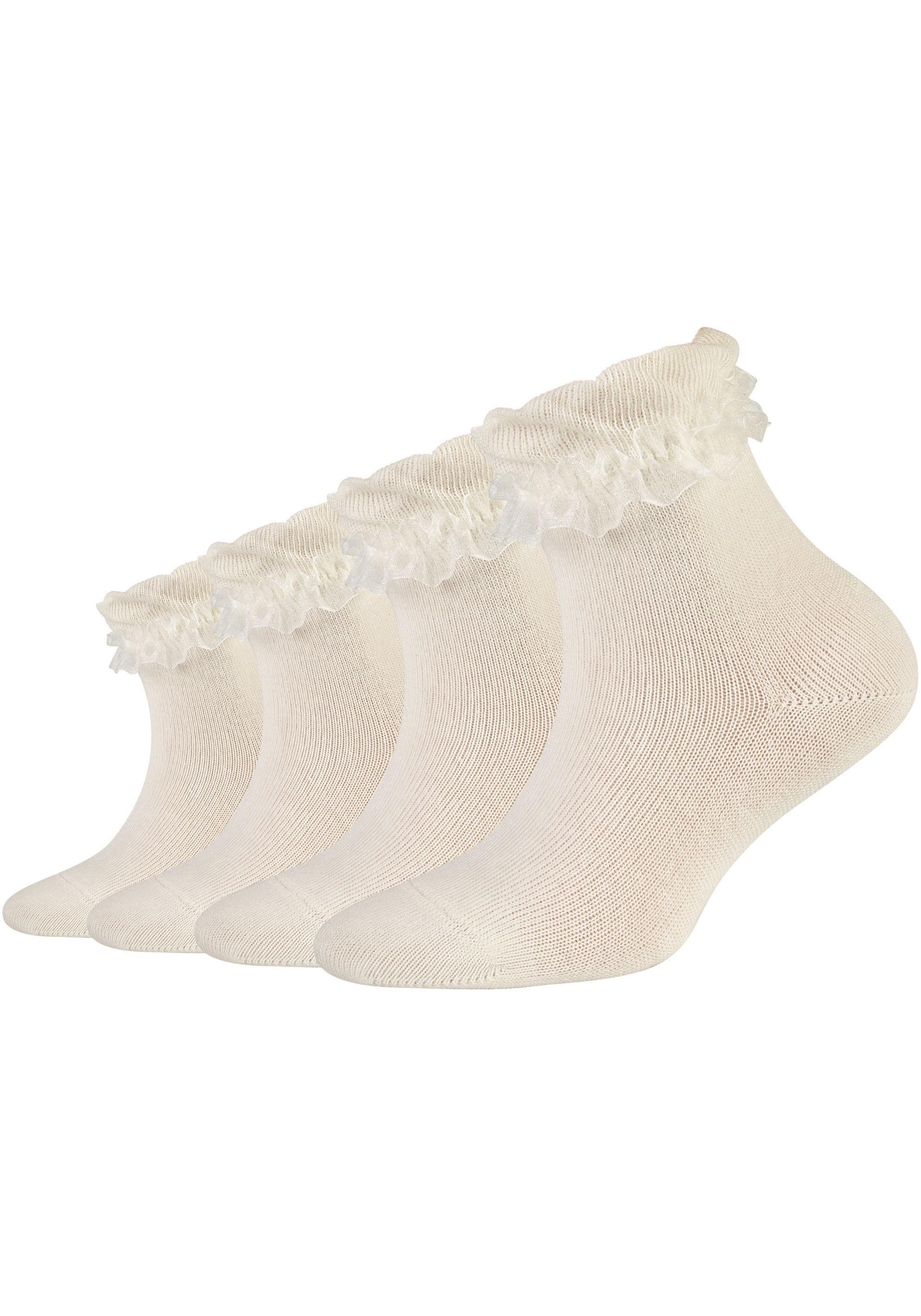 Camano Socken »ca-soft«, (4 Paar), mit romantischem Rüschendesign