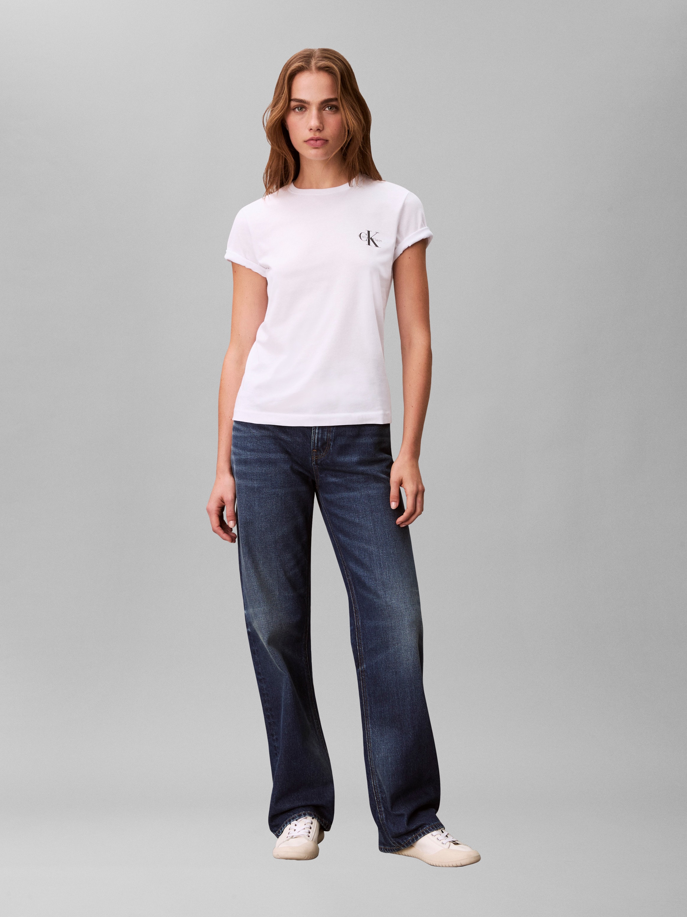 Calvin Klein Jeans T-Shirt »MONOLOGO CN 2 PACK TEE« Packung, 2er-Pack, 2 tlg. , Logoschriftzug