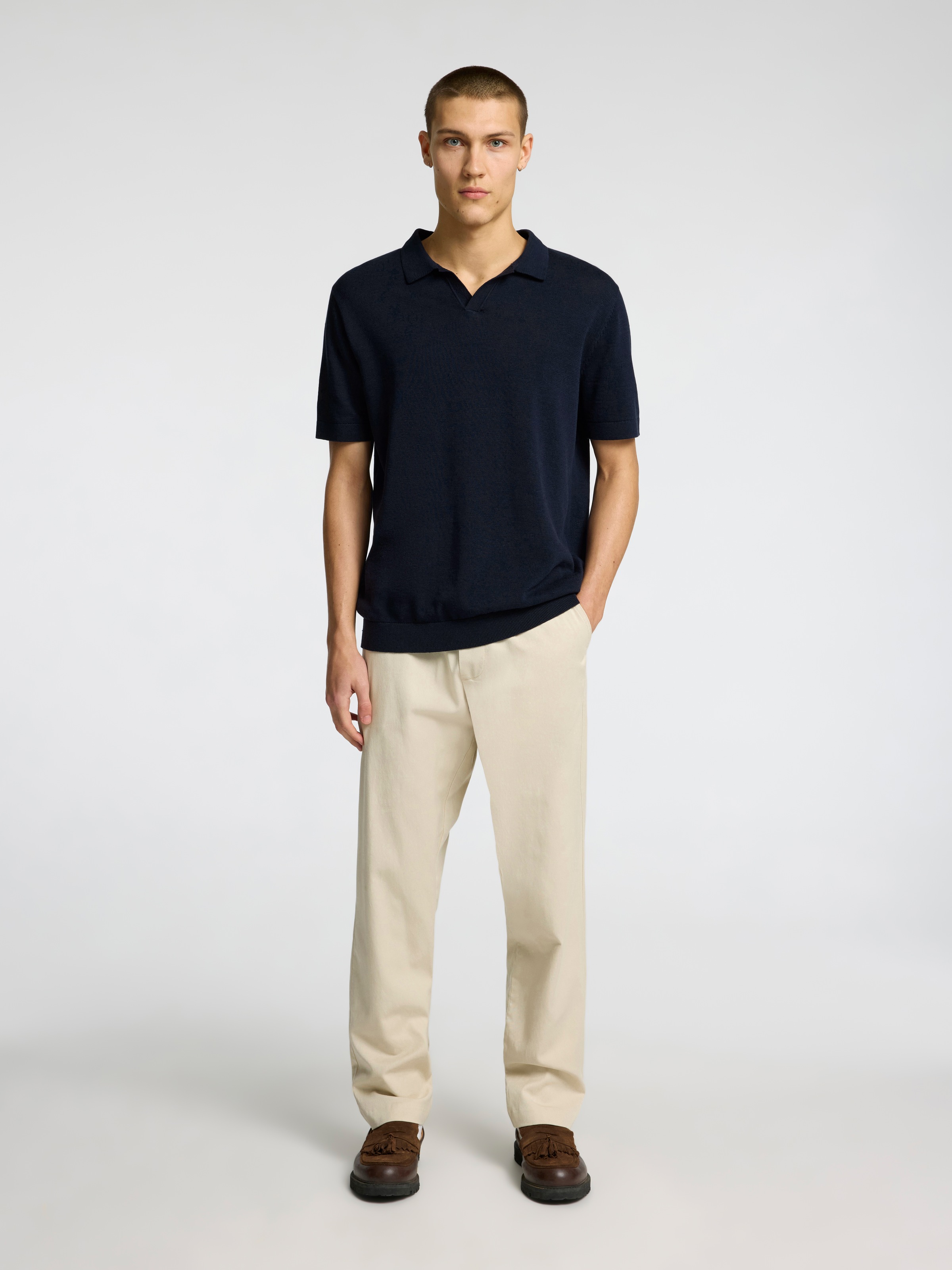SELECTED HOMME Poloshirt »SLHMATTIS SS KNIT SUN OPEN POLO NOOS«