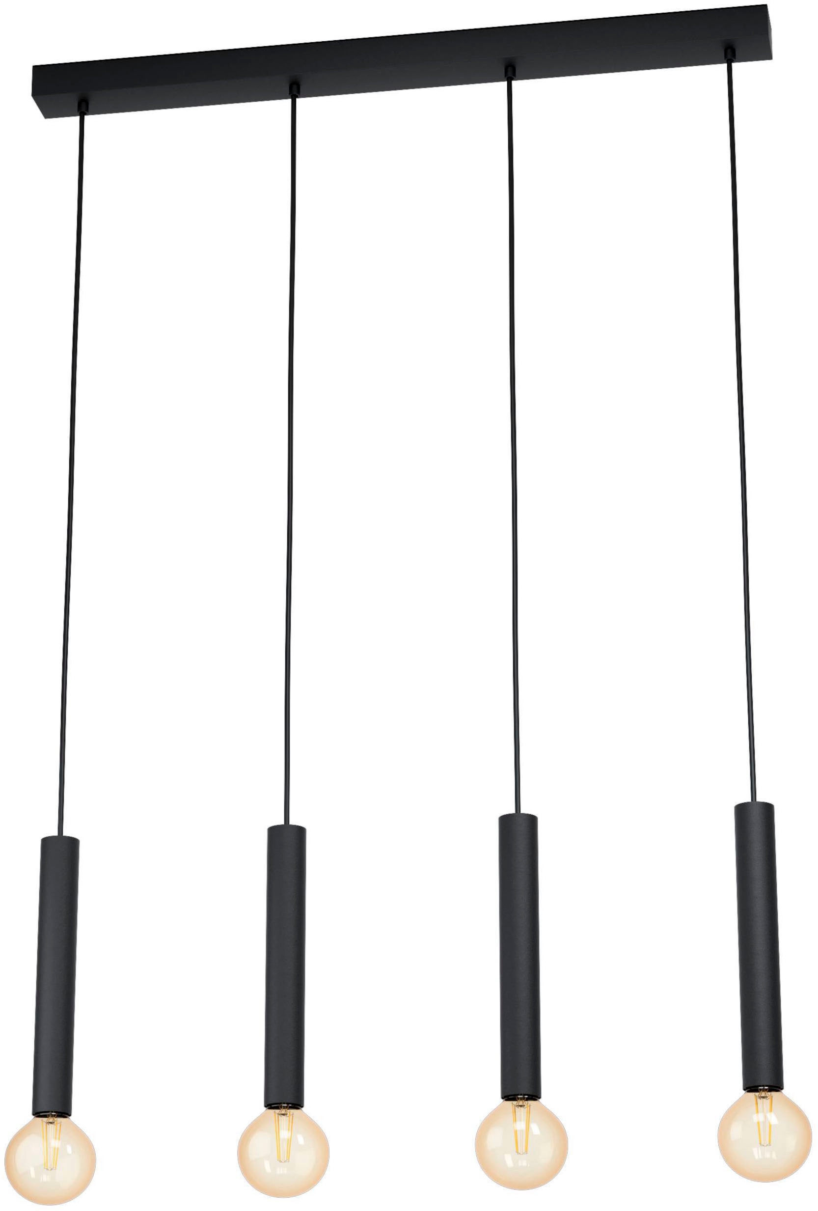 EGLO Hängeleuchte »Cortenova Pendelleuchte, Industrial, Esstischlampe, Hängelampe, E27« E27 1 Stk. Hängeleuchte - L84 x B6 x H110 cm - schwarz - 4X60W exkl.