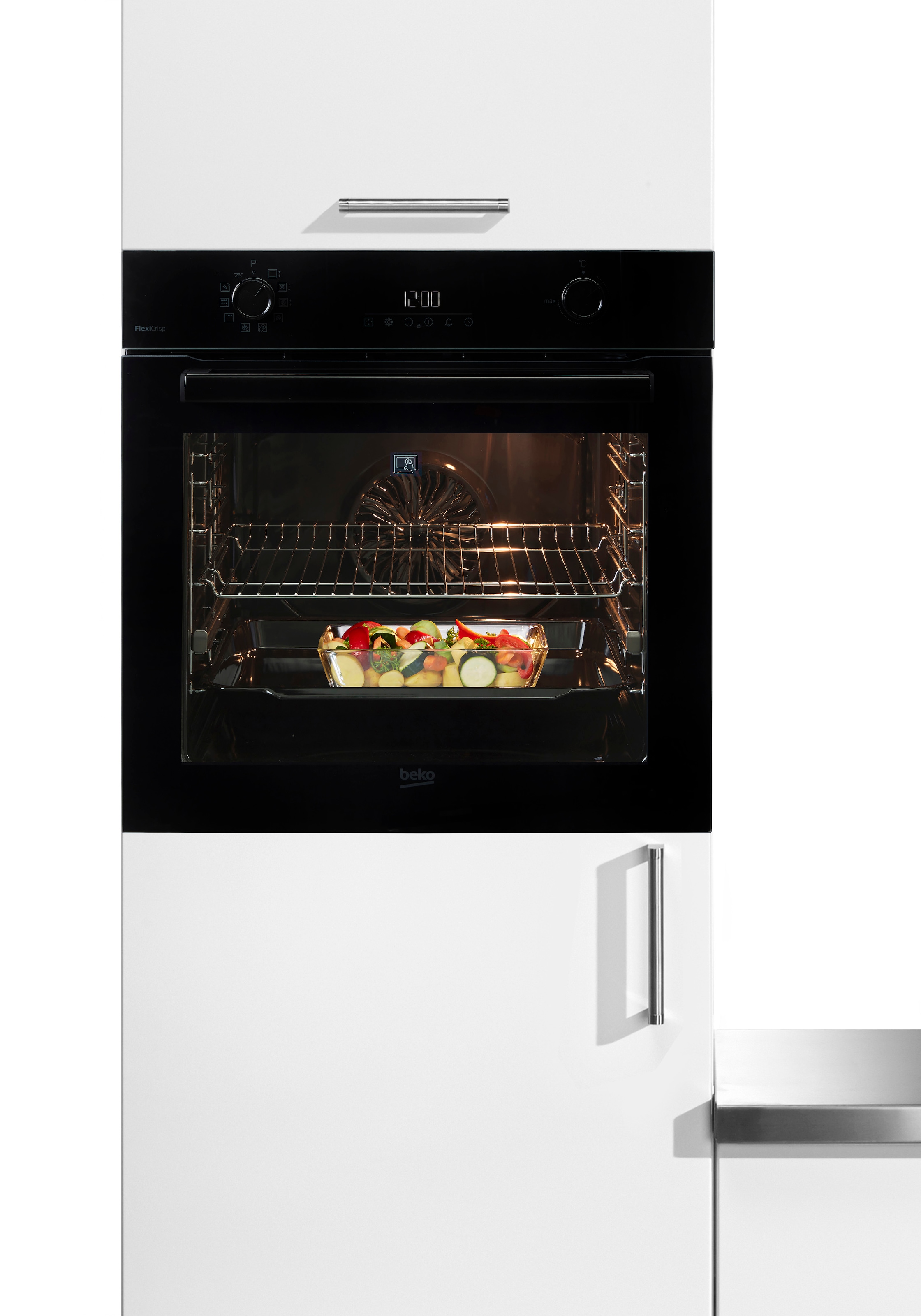 BEKO Pyrolyse Backofen »BBIM17300BMPEF« mit 1-fach-Teleskopauszug mit Pyrolyse-Selbstreinigung Die AeroPerfect-Technologie: für einheitliches und präzises Backen