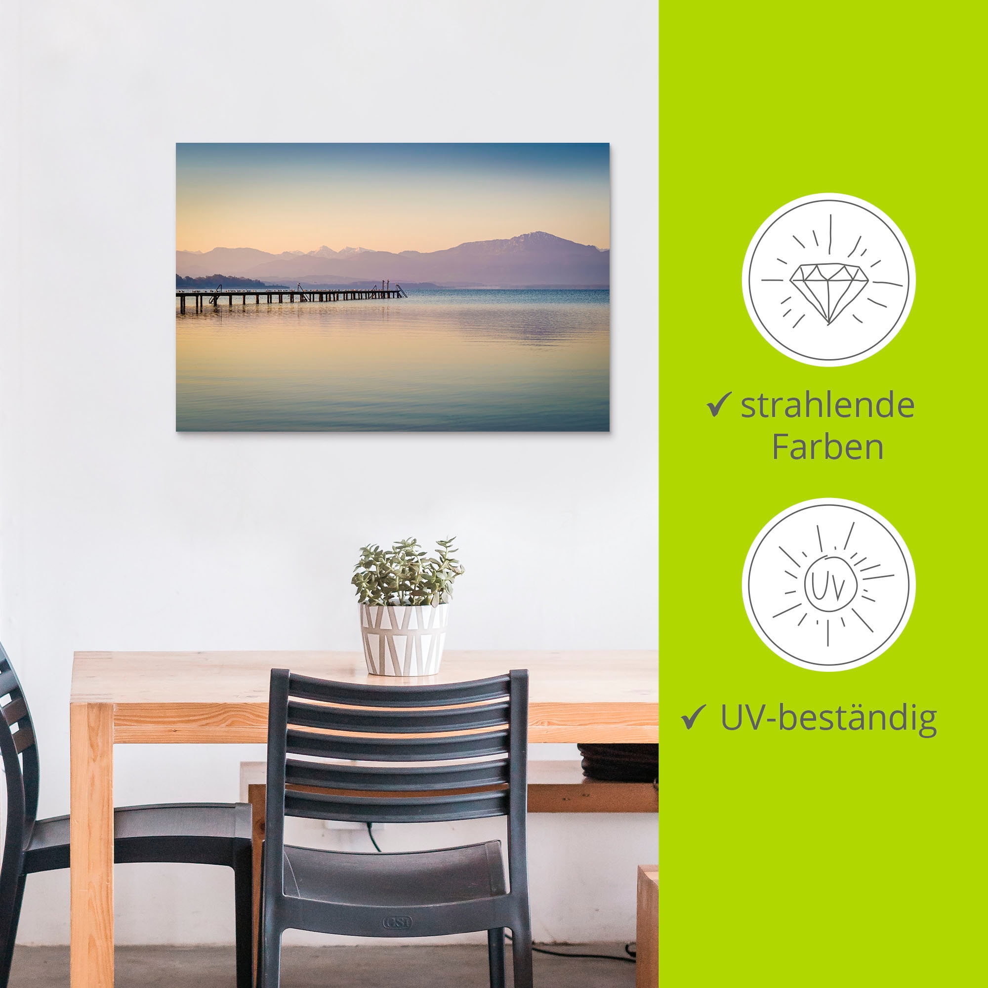 Artland Wandbild »Morgen am Chiemsee«, Seebilder, (1 St.), als Alubild, Outdoorbild, Leinwandbild, Poster in verschied. Größen