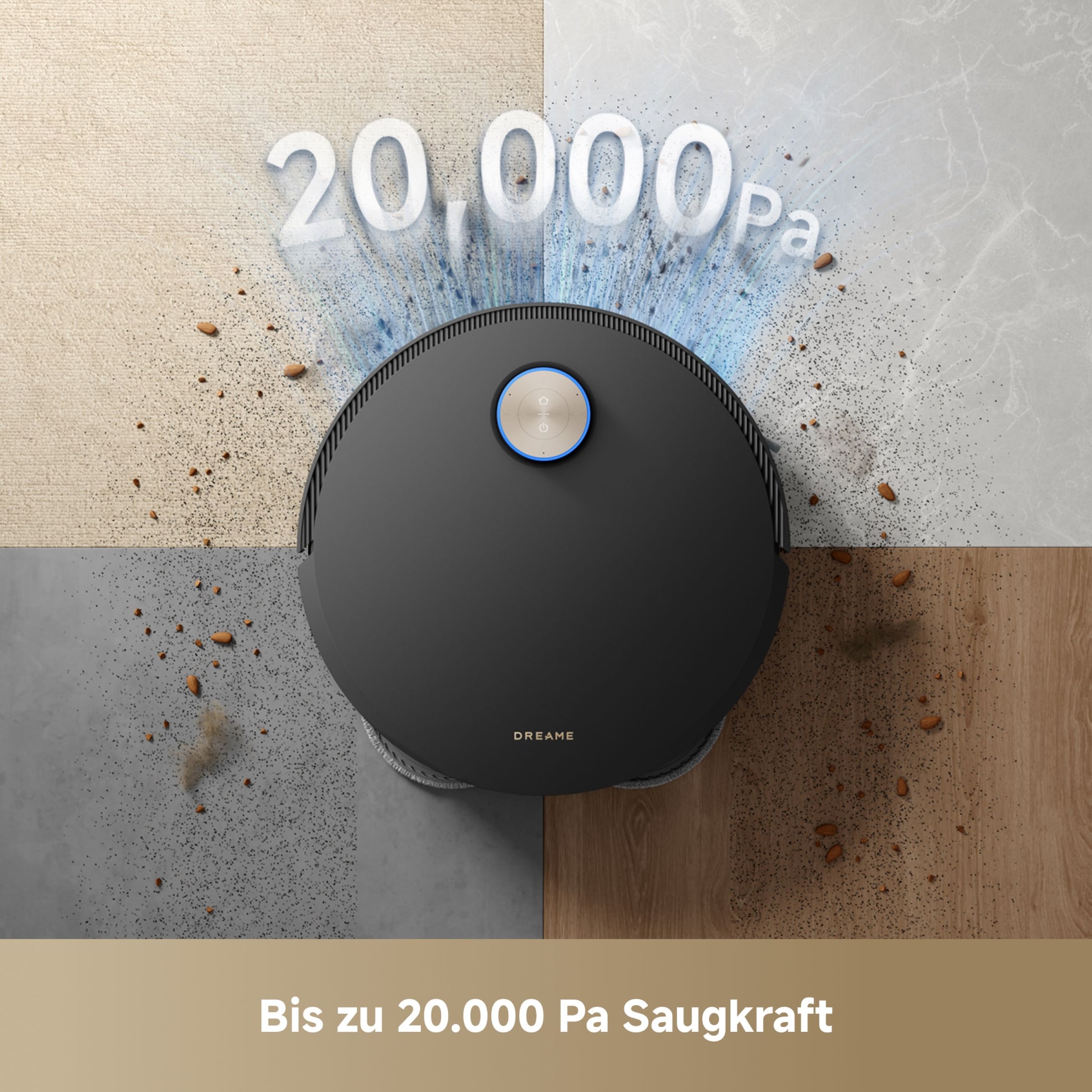 Dreame Saugroboter »Dreame X50 Master mit Wischfunktion, 20.000 Pa Saugkraft«, Hindernisüberwindung, kompakte Basisstation