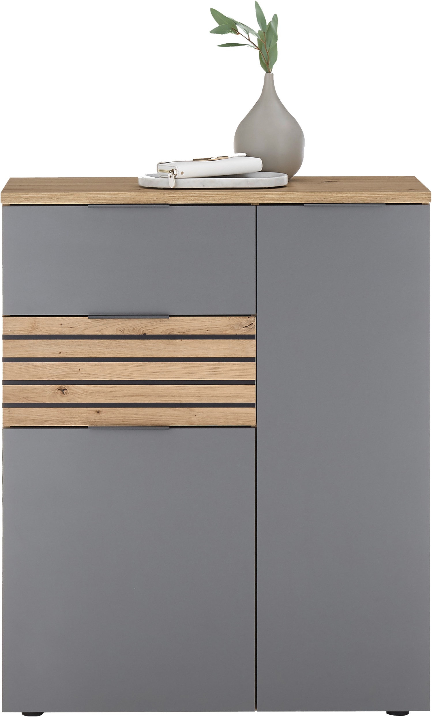 HBZ Schuhschrank »Milan, BxHxT 85x103x38cm«, (1 St.), Mit 2 Türen, 2 Schubkästen, 3 Einlegeböden, 1 fester Boden