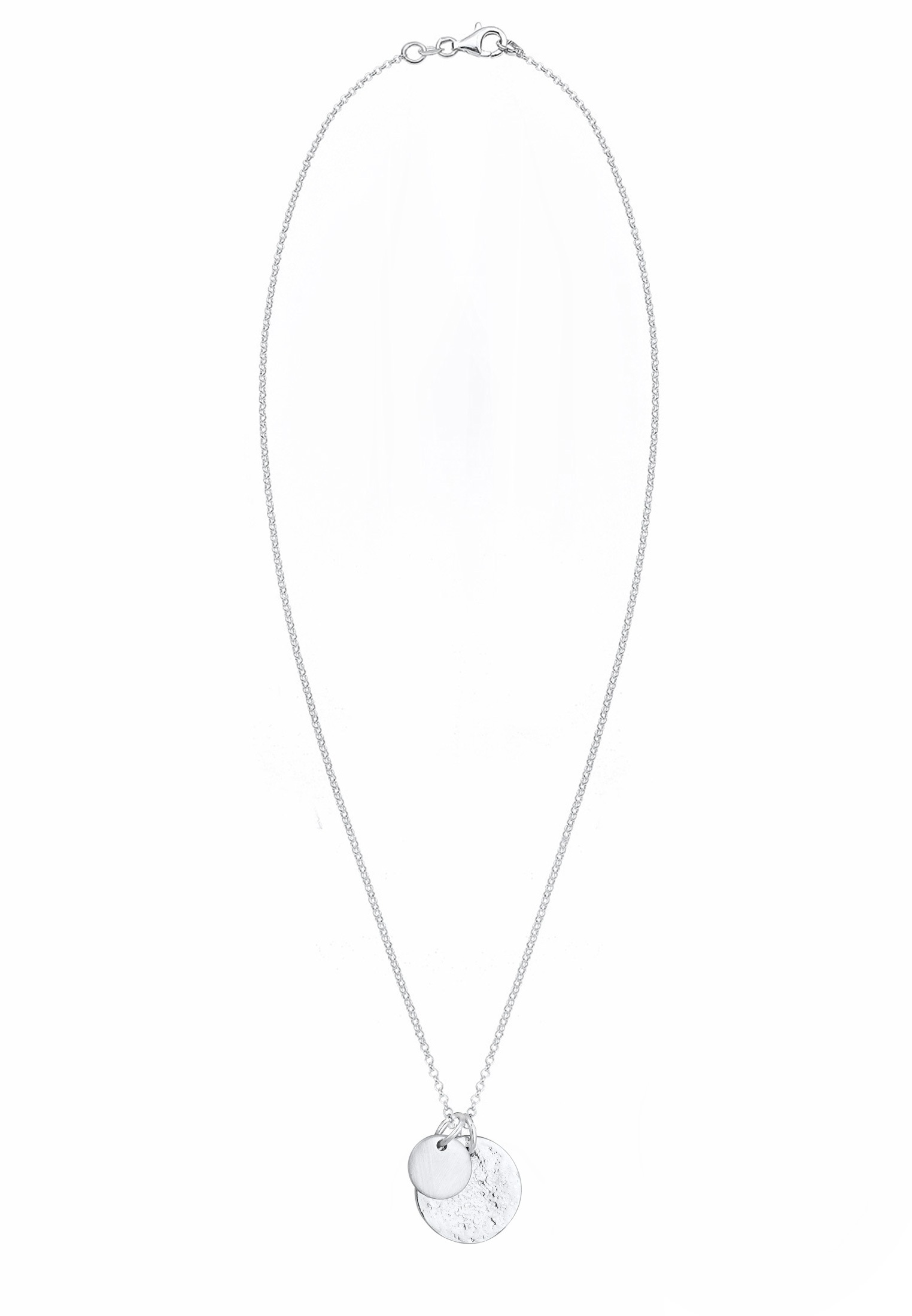 Elli Kette mit Anhänger »Halskette Plättchen Münzen Organic Look 925 Silber«