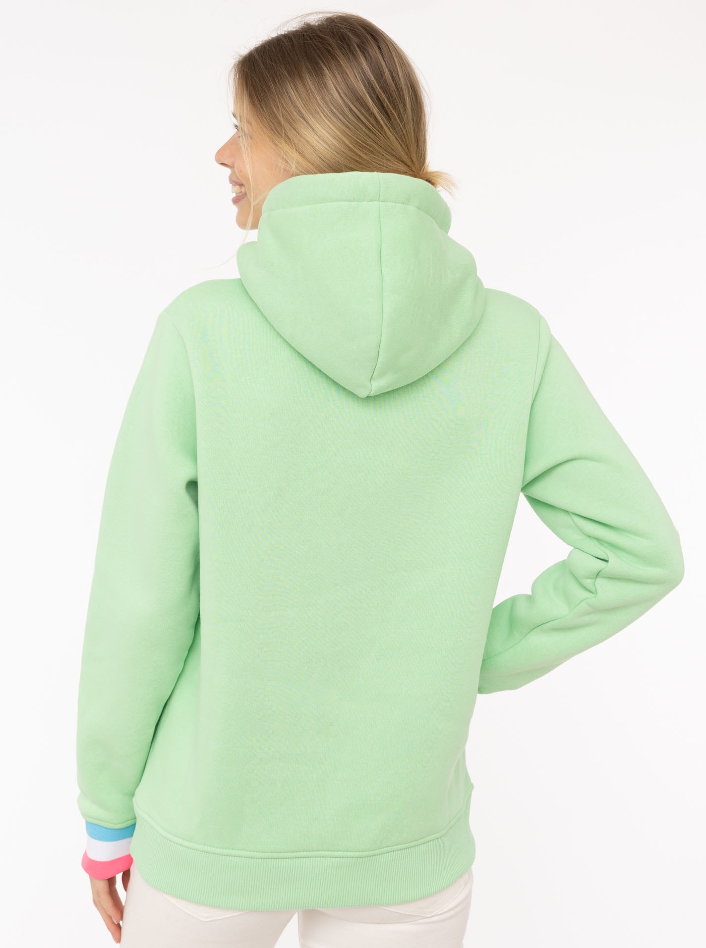 Zwillingsherz Hoodie »"Rahel"«, mit "MOIN" und Anker Stickerei, kontrastfarbigen Ärmelbündchen
