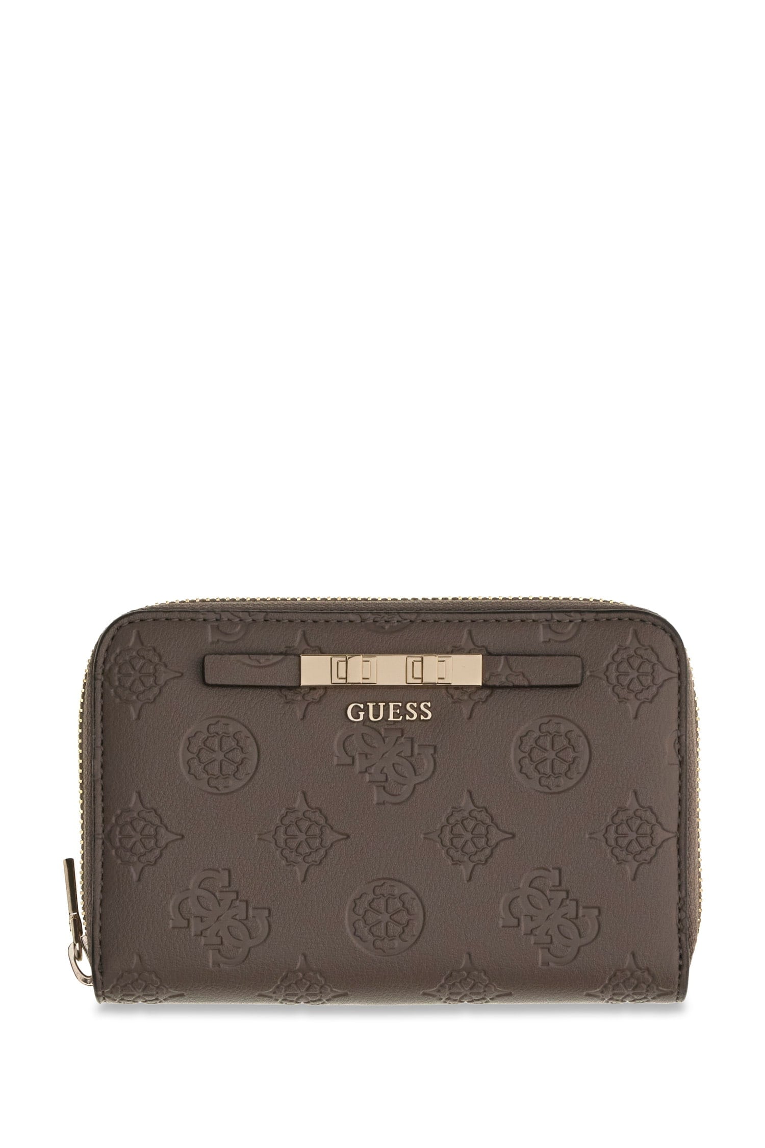 Guess Geldbörse »CARMELLA SLG MEDIUM ZIP AROUND« Damen Portemonnaie, Geldbeutel mit Reißverschluss-Münzfach