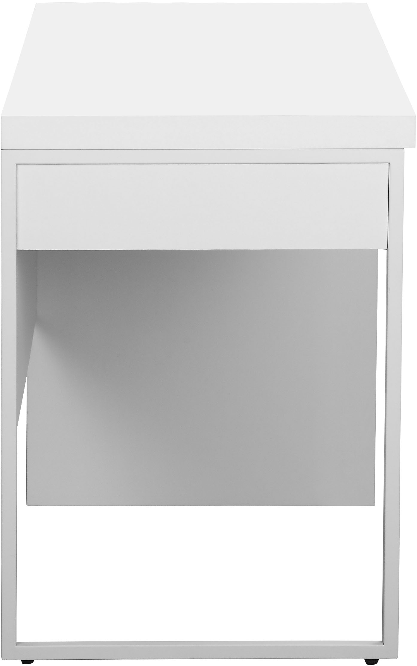 INOSIGN Schreibtisch »Oakley«, (mit 45 mm starker Tischplatte), Schublade, Metallkufe, spiegelverkehrt montierbar, Breite 120 cm