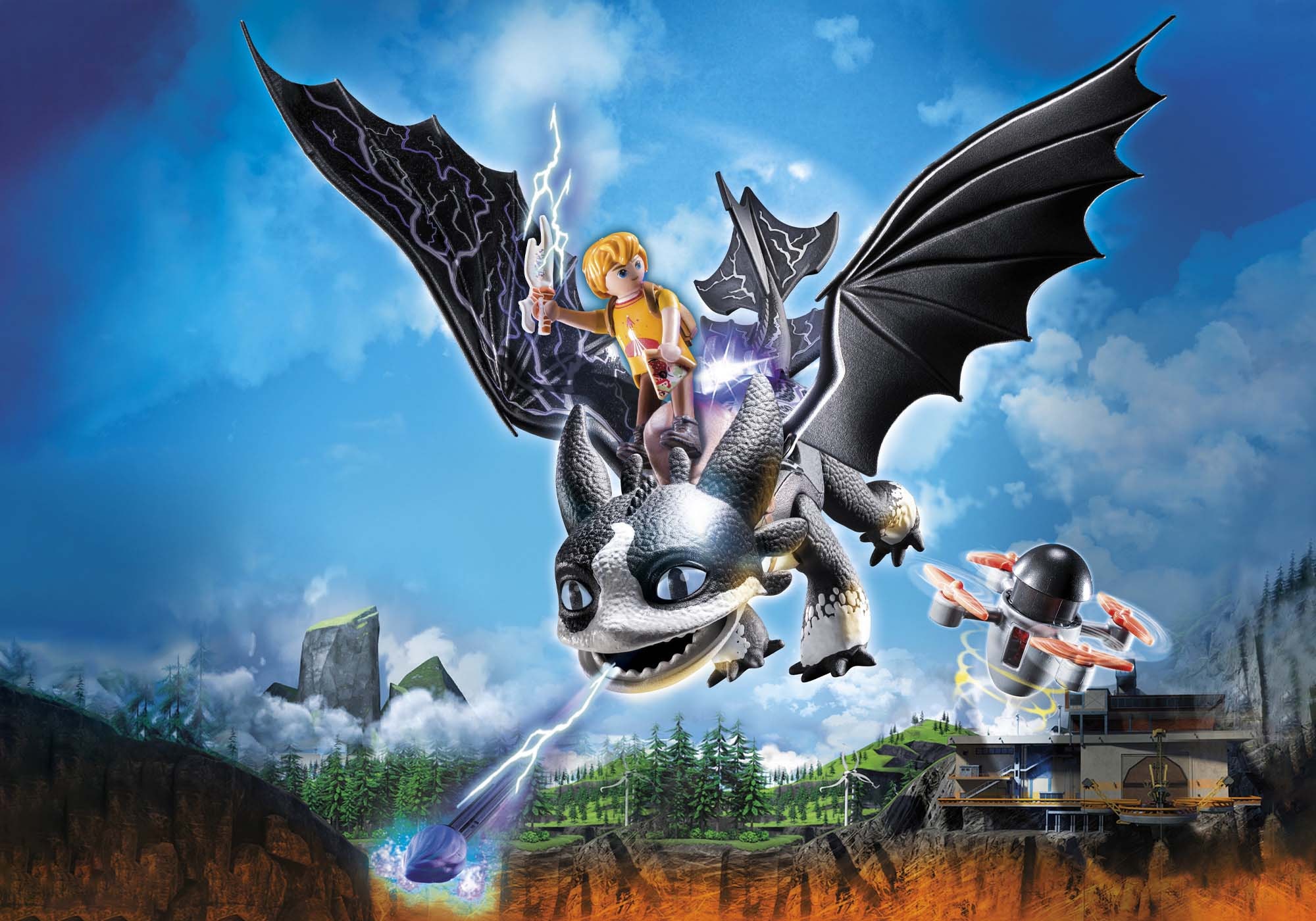 Playmobil® Konstruktions-Spielset »Dragons: The Nine Realms - Thunder & Tom (71081)«, (39 St.), Made in Germany