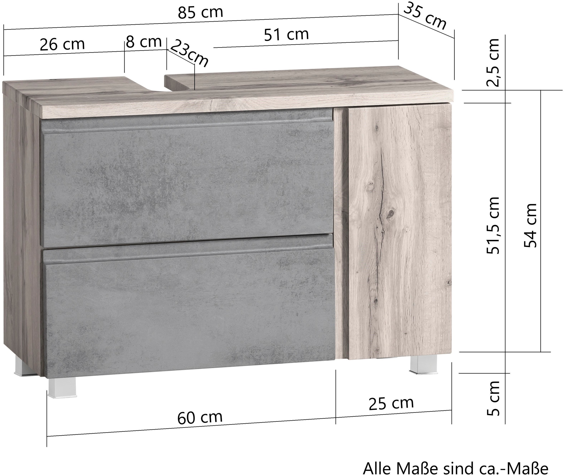 welltime Waschbeckenunterschrank »Sölden«