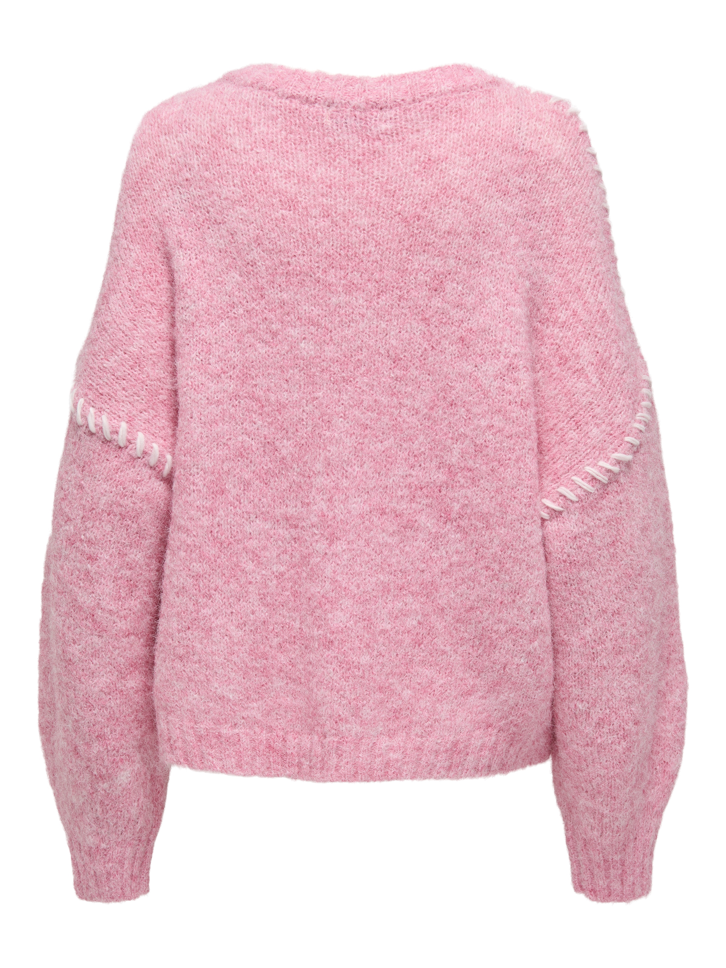 JDY Rundhalspullover »JDYZOEY LIFE L/S ON STITCH PULL KNT NOOS« mit dekorativen Ziernähten