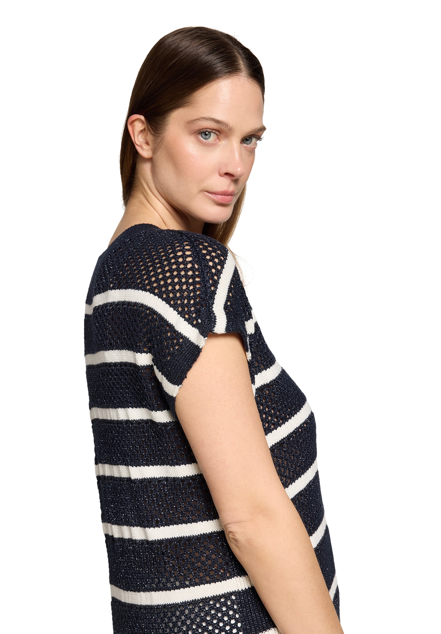 Betty Barclay Rundhalspullover »Lochstrick-Pullover mit Streifen«